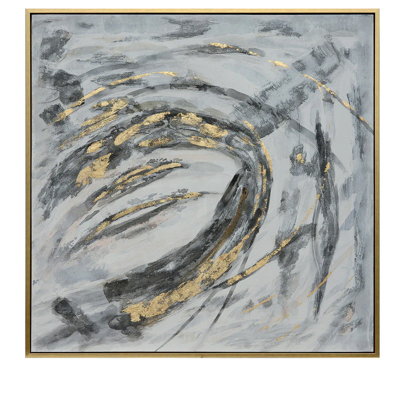 Gusty Gold Handmade Oil Painting - Image 2