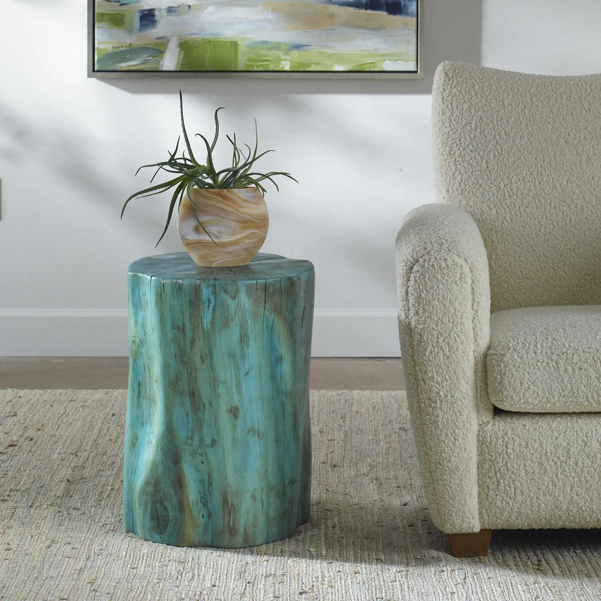 Habitat Accent Stool, Blue - Image 2