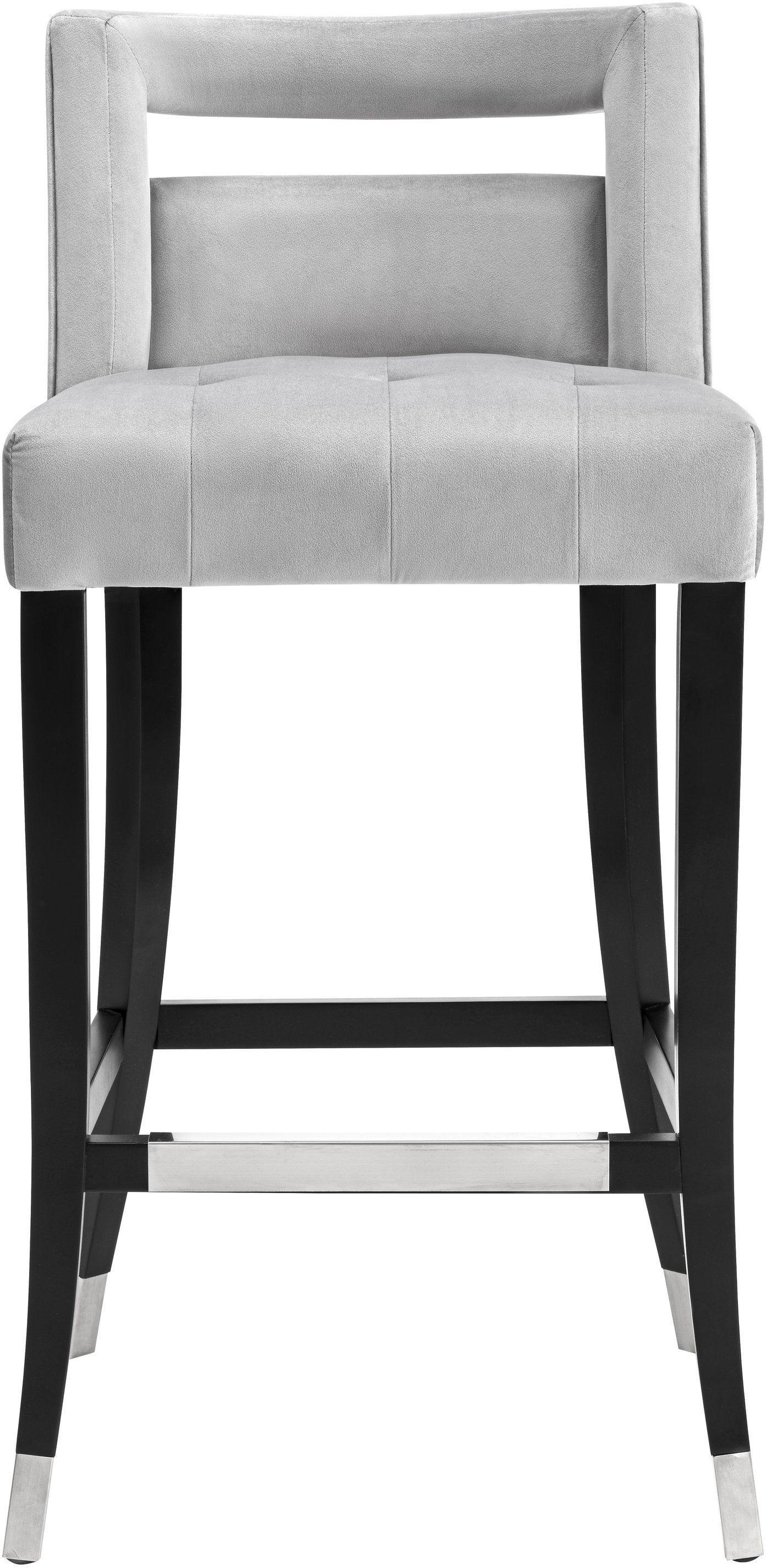 Hart Grey Velvet Bar Stool - Image 3