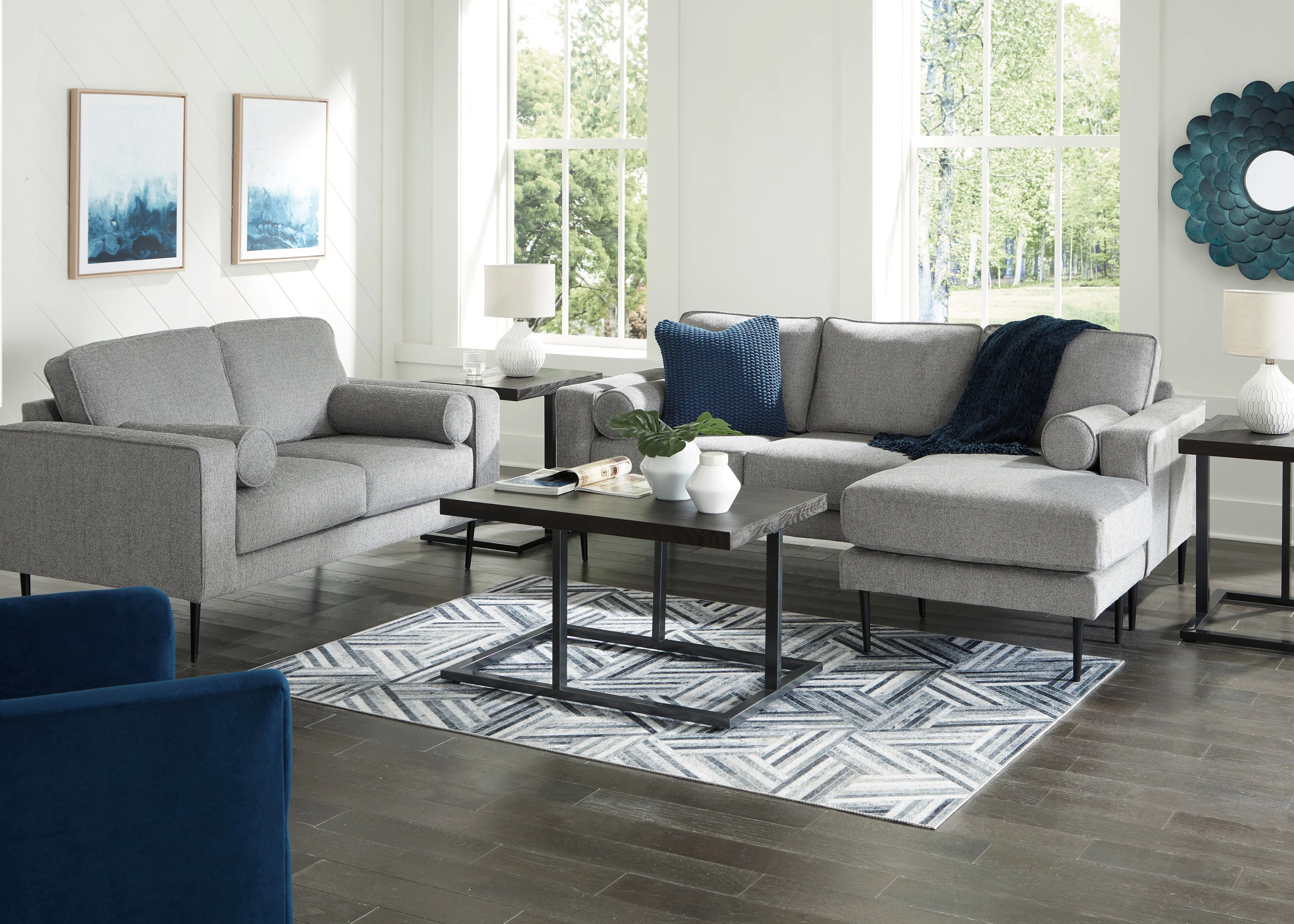 Hazela Sofa Chaise and Loveseat - Image 2