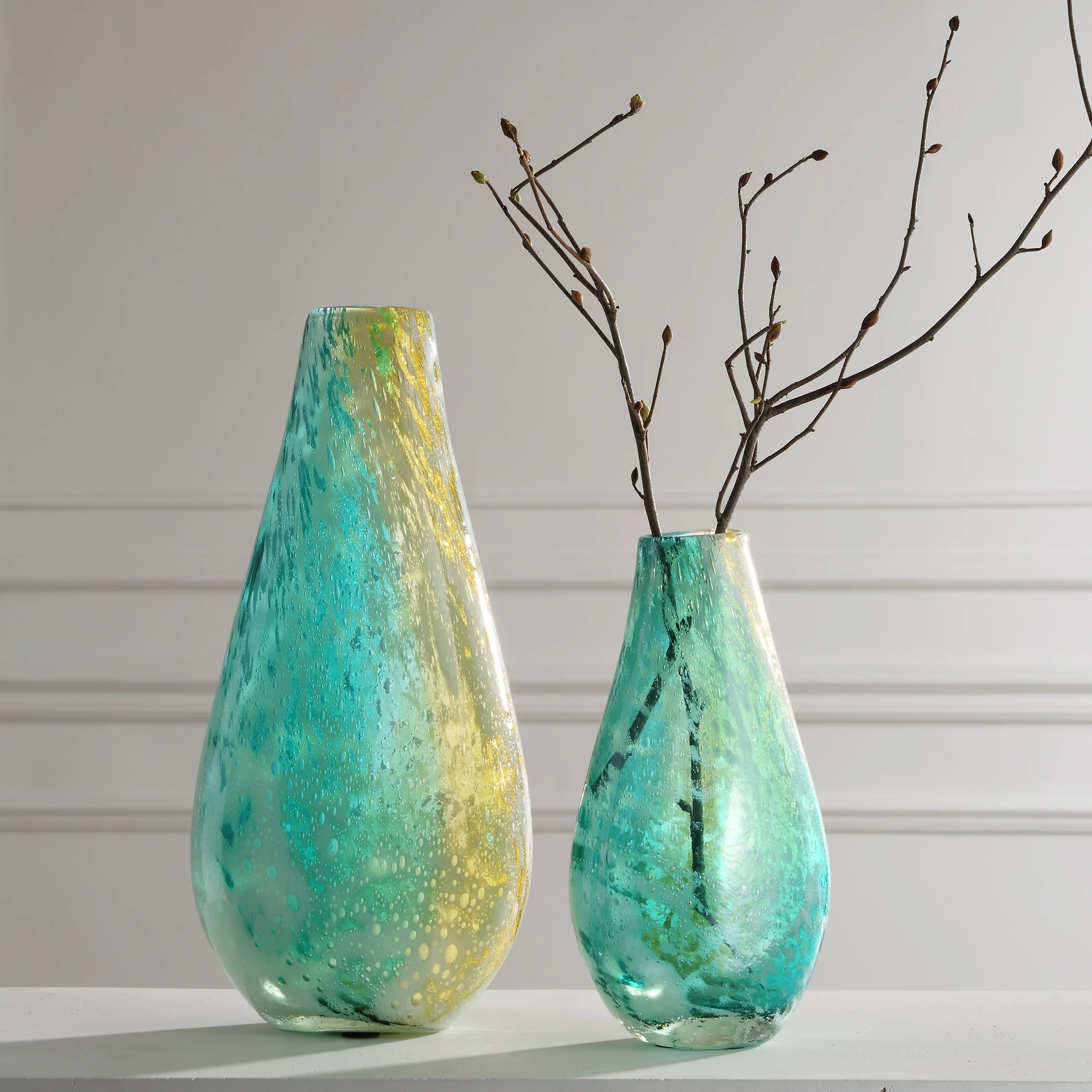High Tide Glass Vases, S/2 - Image 2