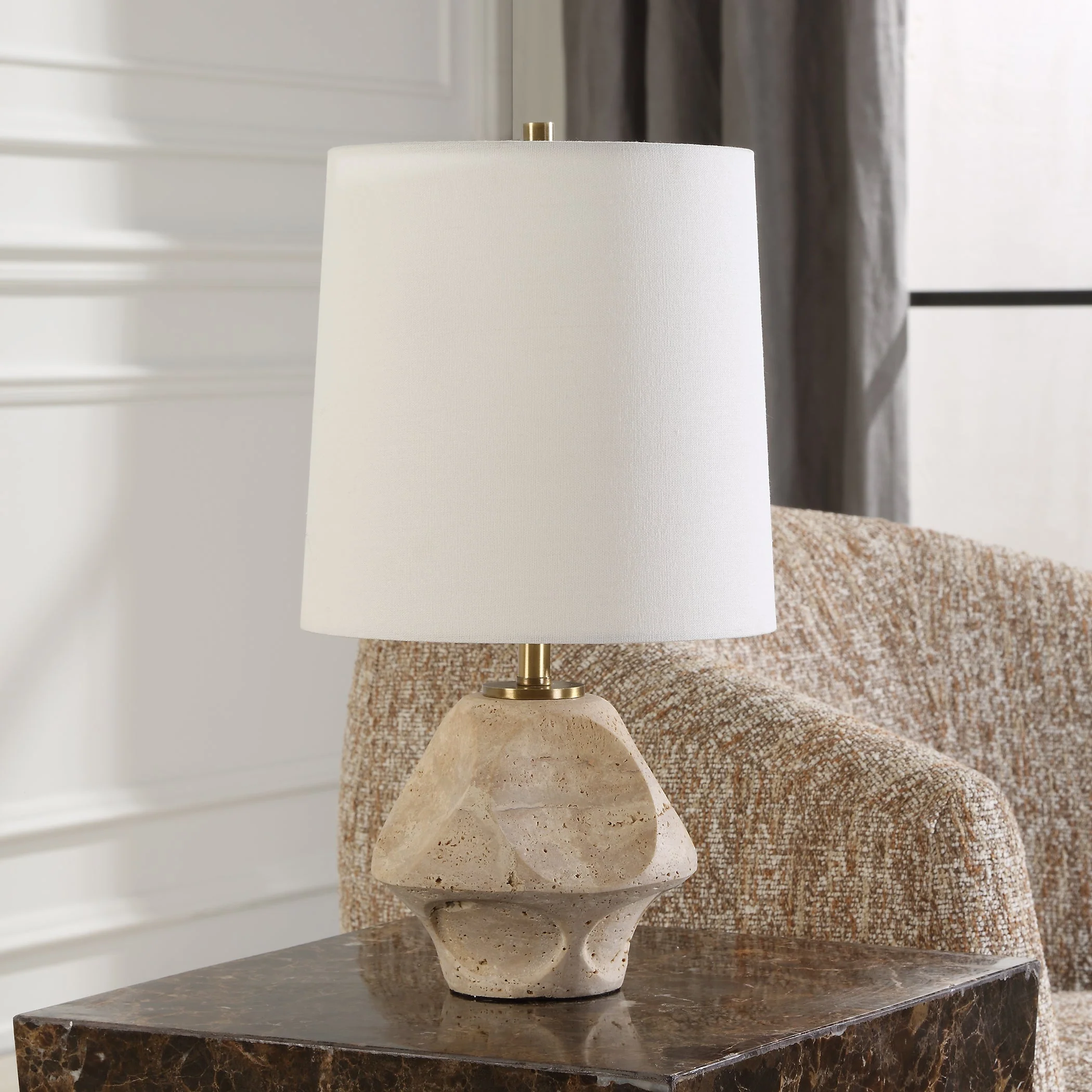 Indent Travertine Accent Lamp - Image 3