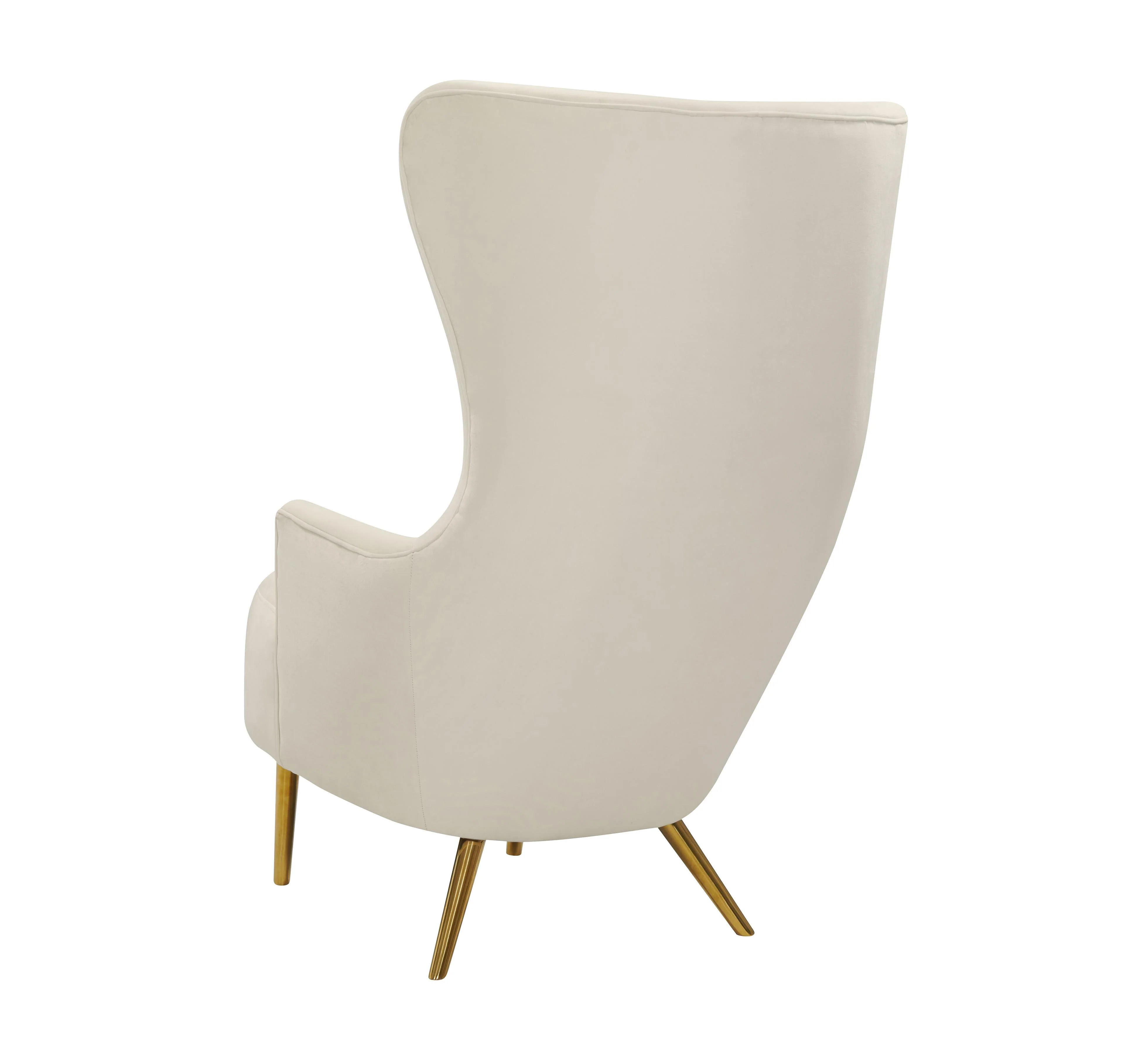 Julia Cream Wingback Velvet Chair - Image 3