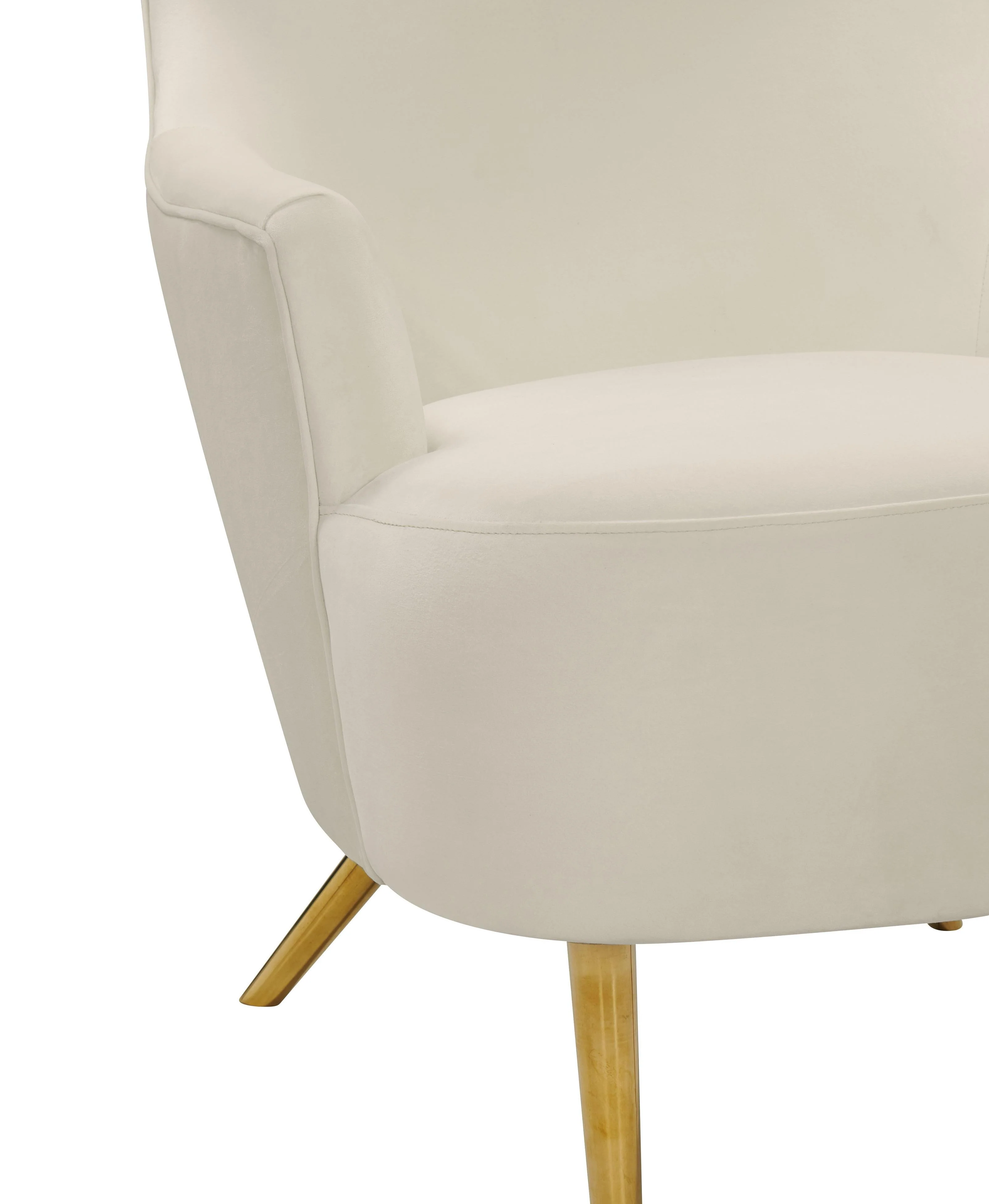 Julia Cream Wingback Velvet Chair - Image 4