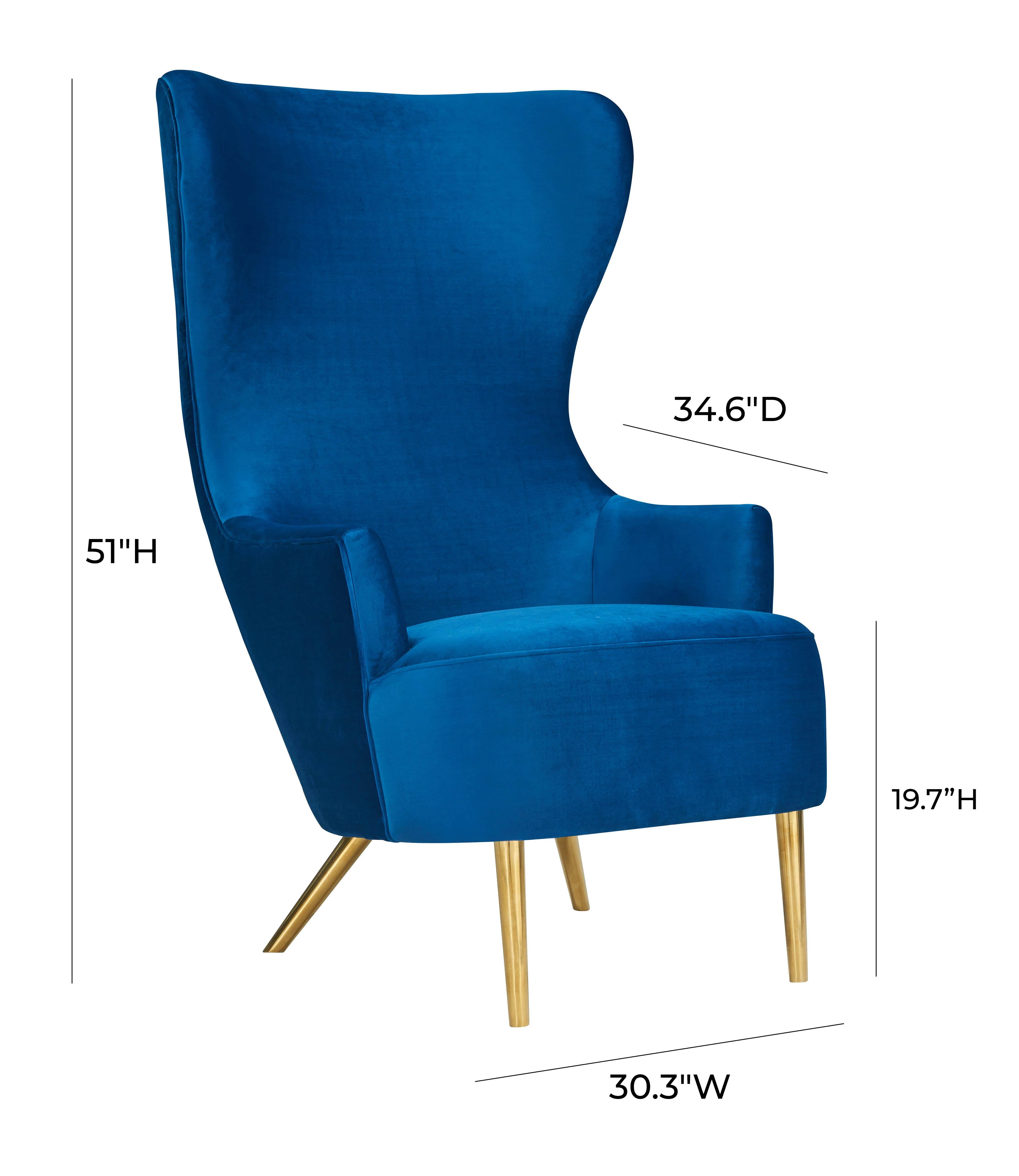 Julia Navy Wingback Chair - Image 3