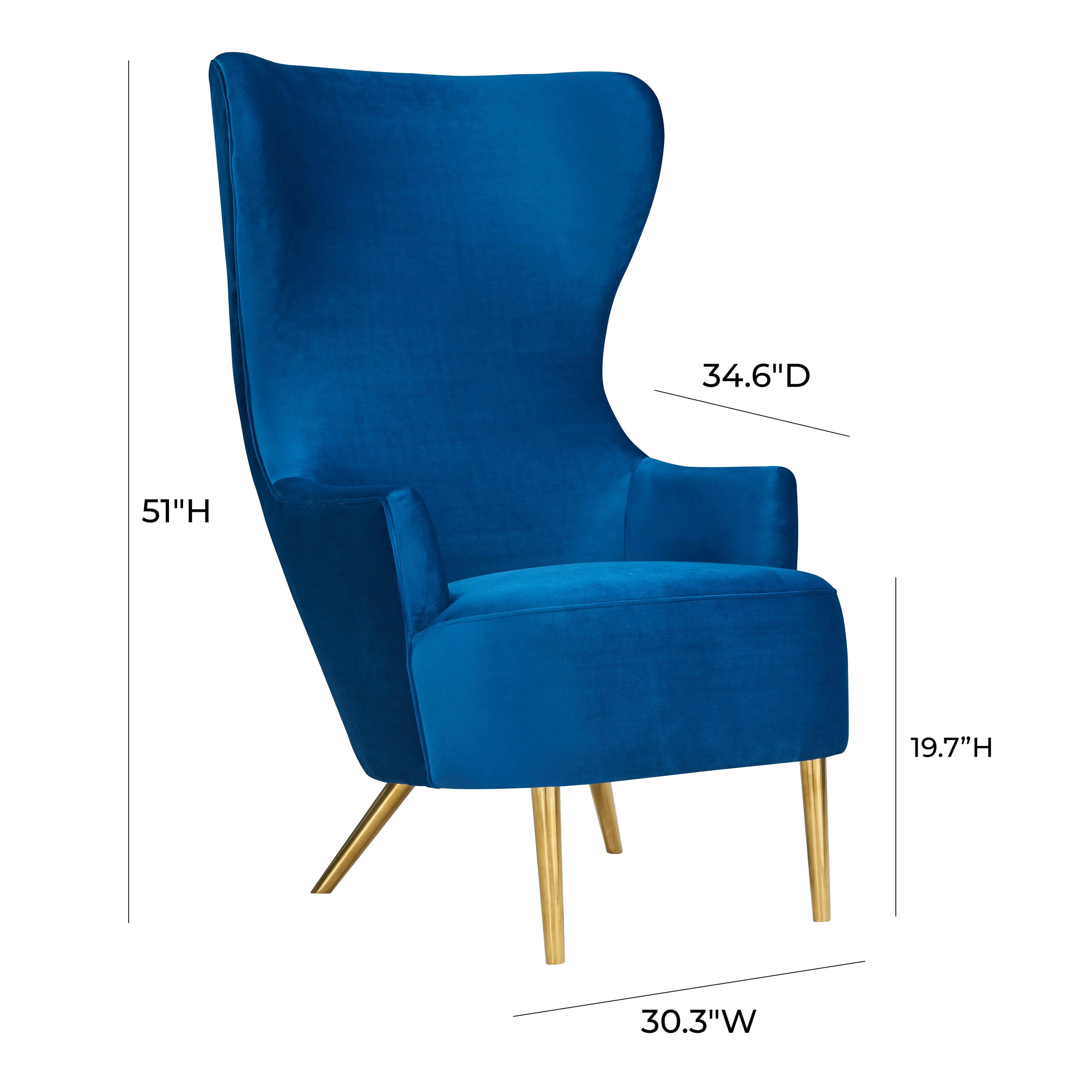 Julia Navy Wingback Chair - Image 8
