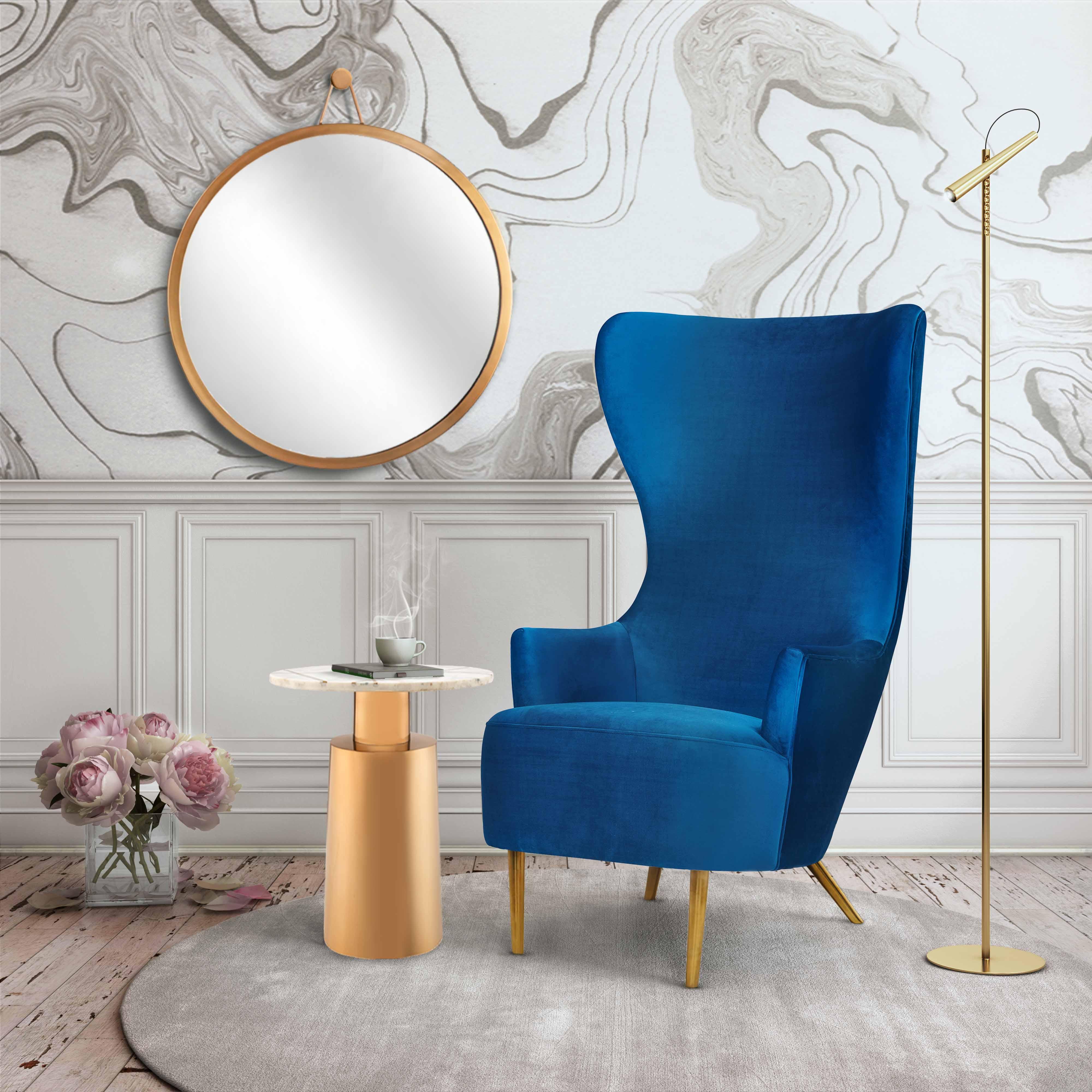 Julia Navy Wingback Chair - Image 9
