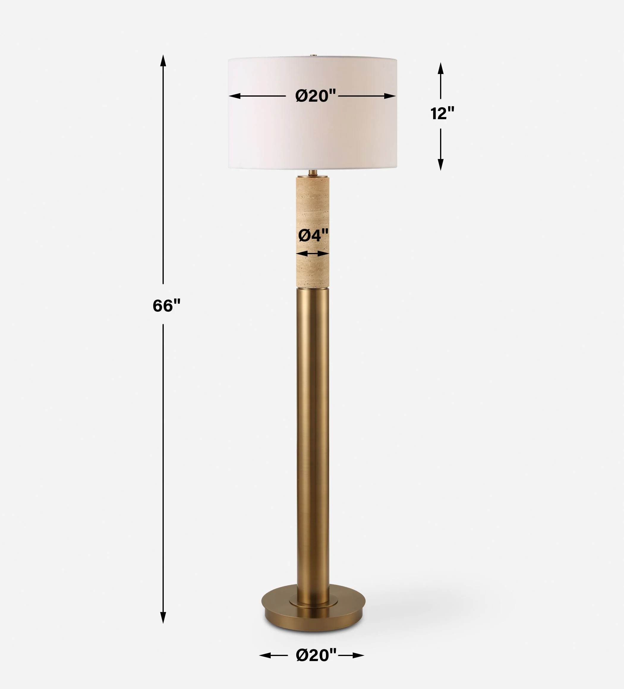 Knox Travertine Floor Lamp - Image 3