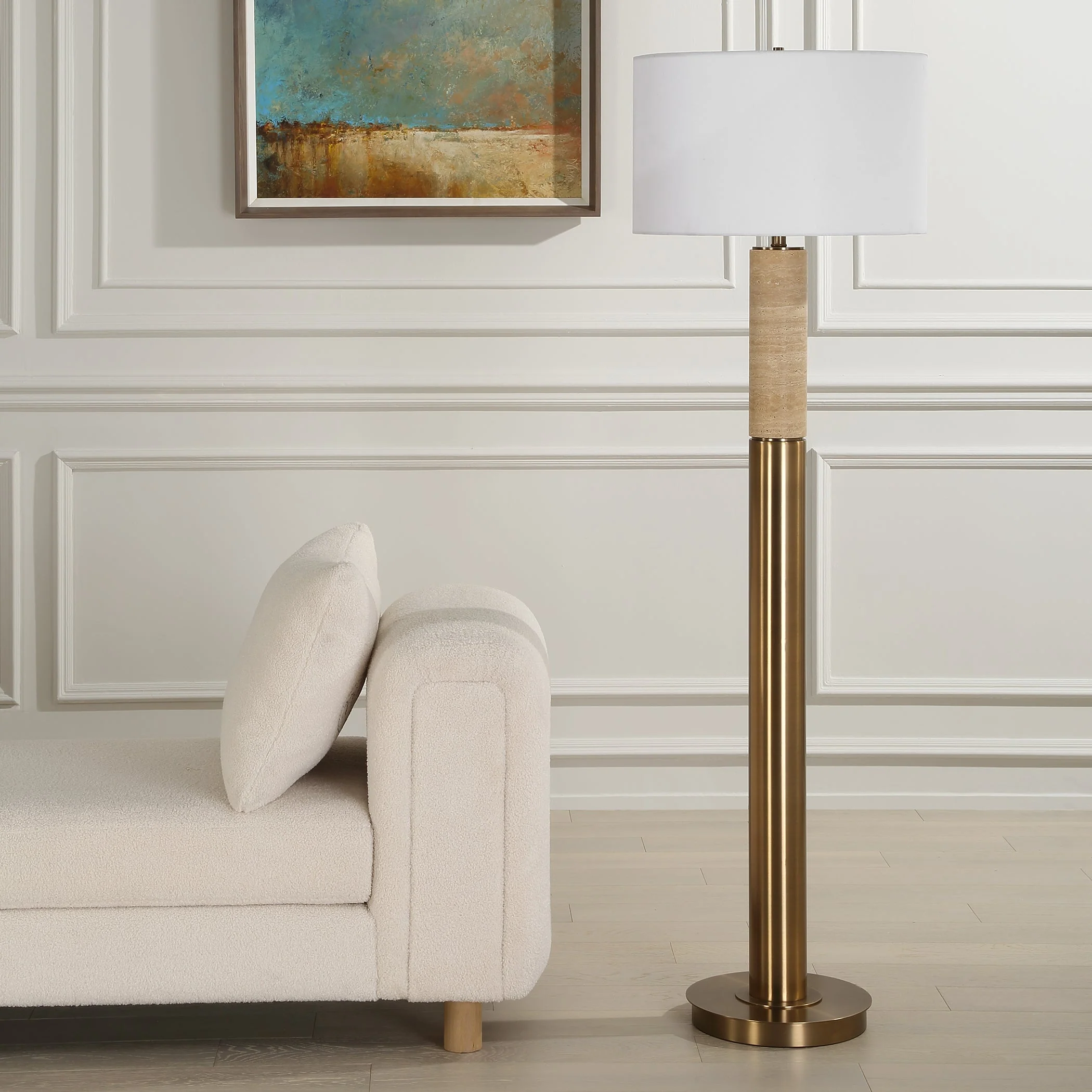 Knox Travertine Floor Lamp - Image 4