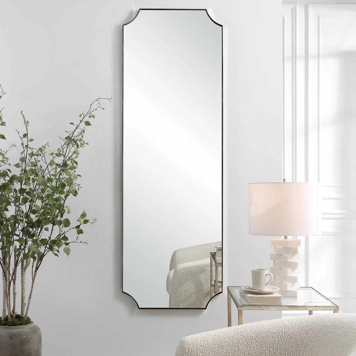 Lennox Tall Mirror, Nickel - Image 3
