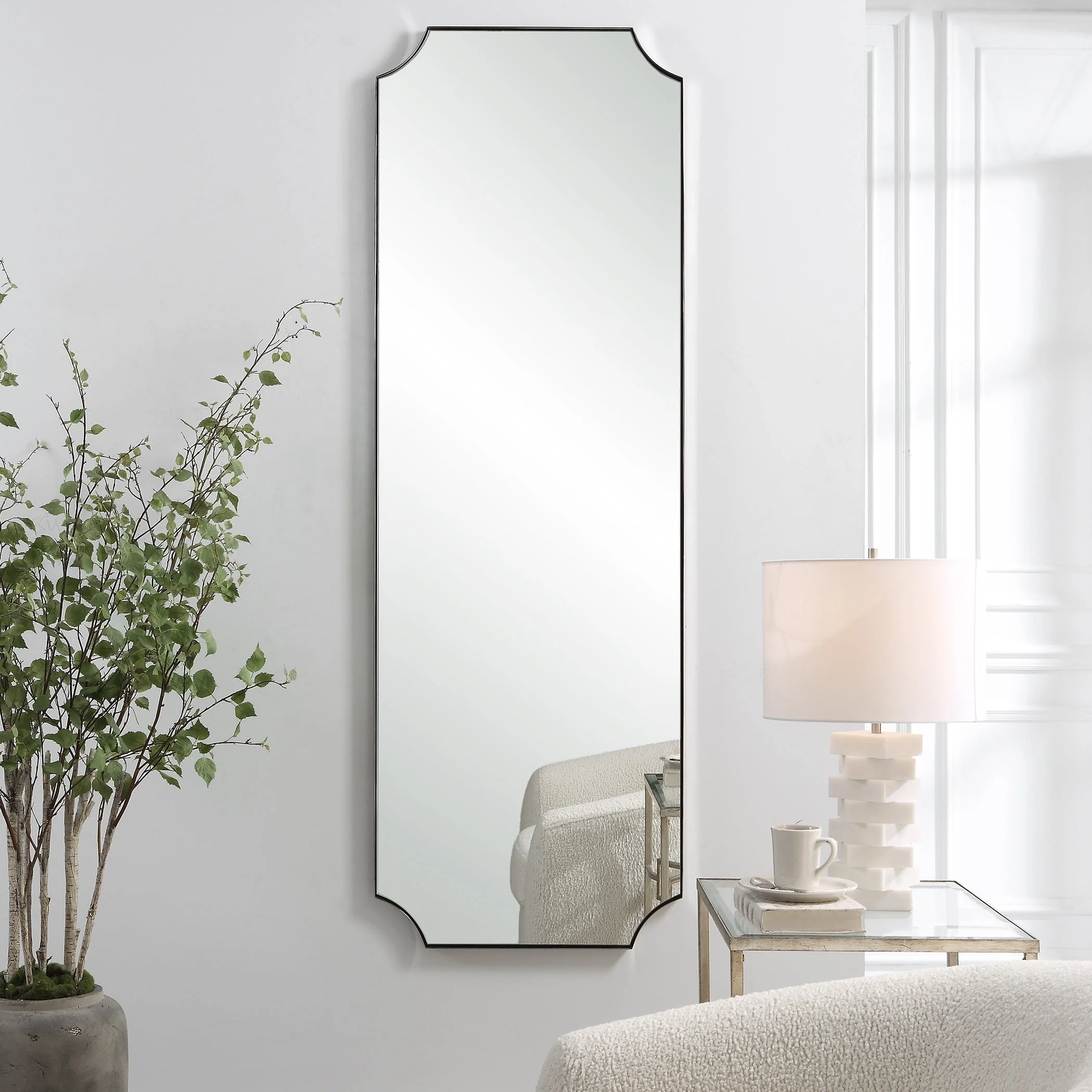 Lennox Tall Mirror, Nickel - Image 6