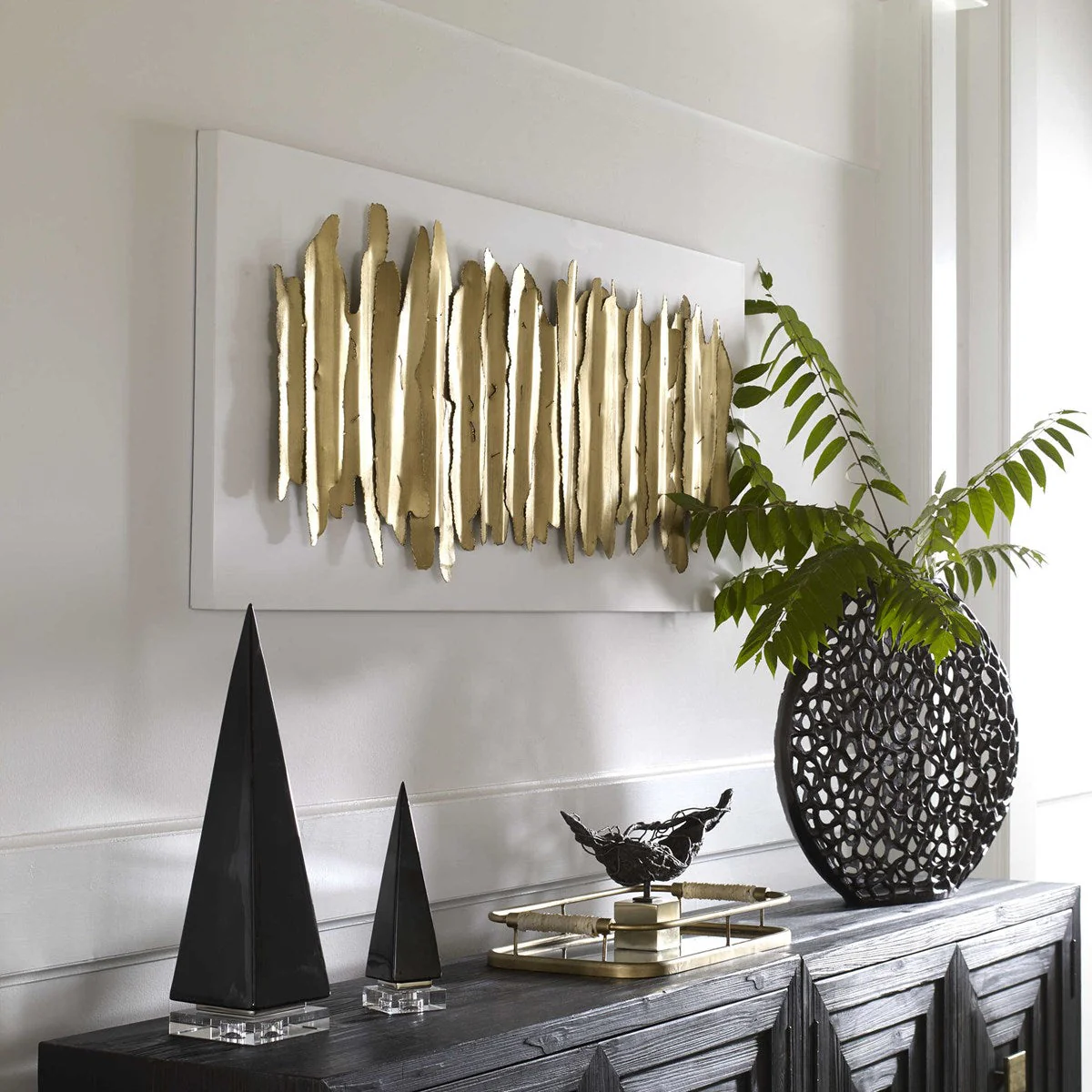Lev Metal Wall Decor, White - Image 2