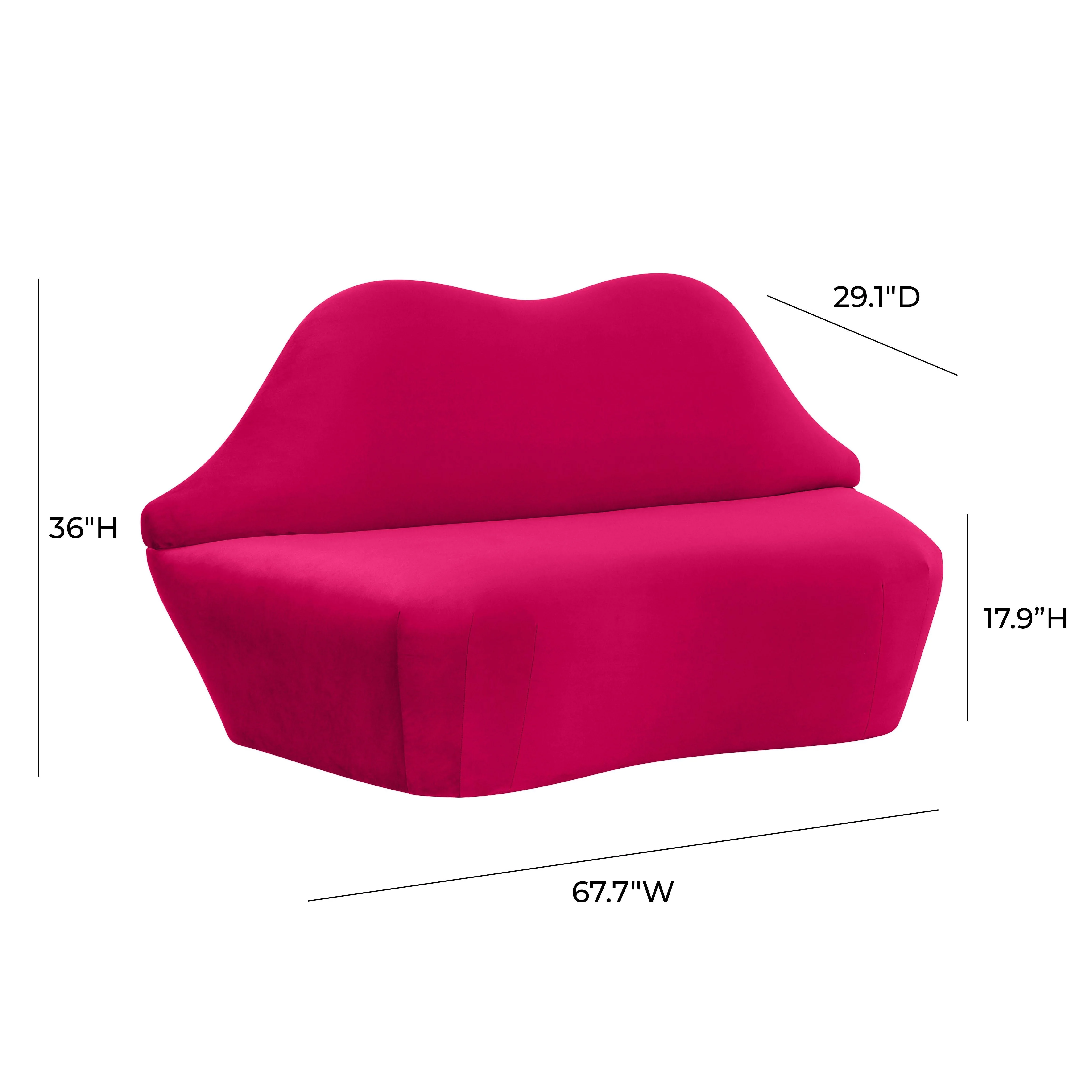 Lips Pink Velvet Settee - Image 8