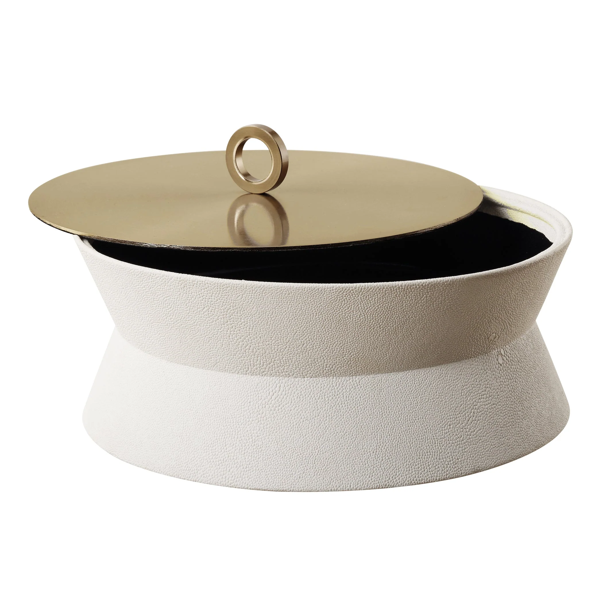 Luxe White Shagreen Round Box - Image 4