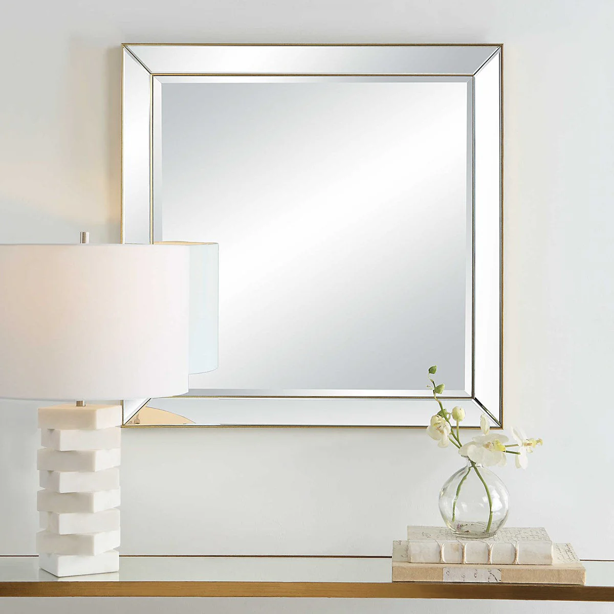 Lytton Square Mirror, Gold - Image 2