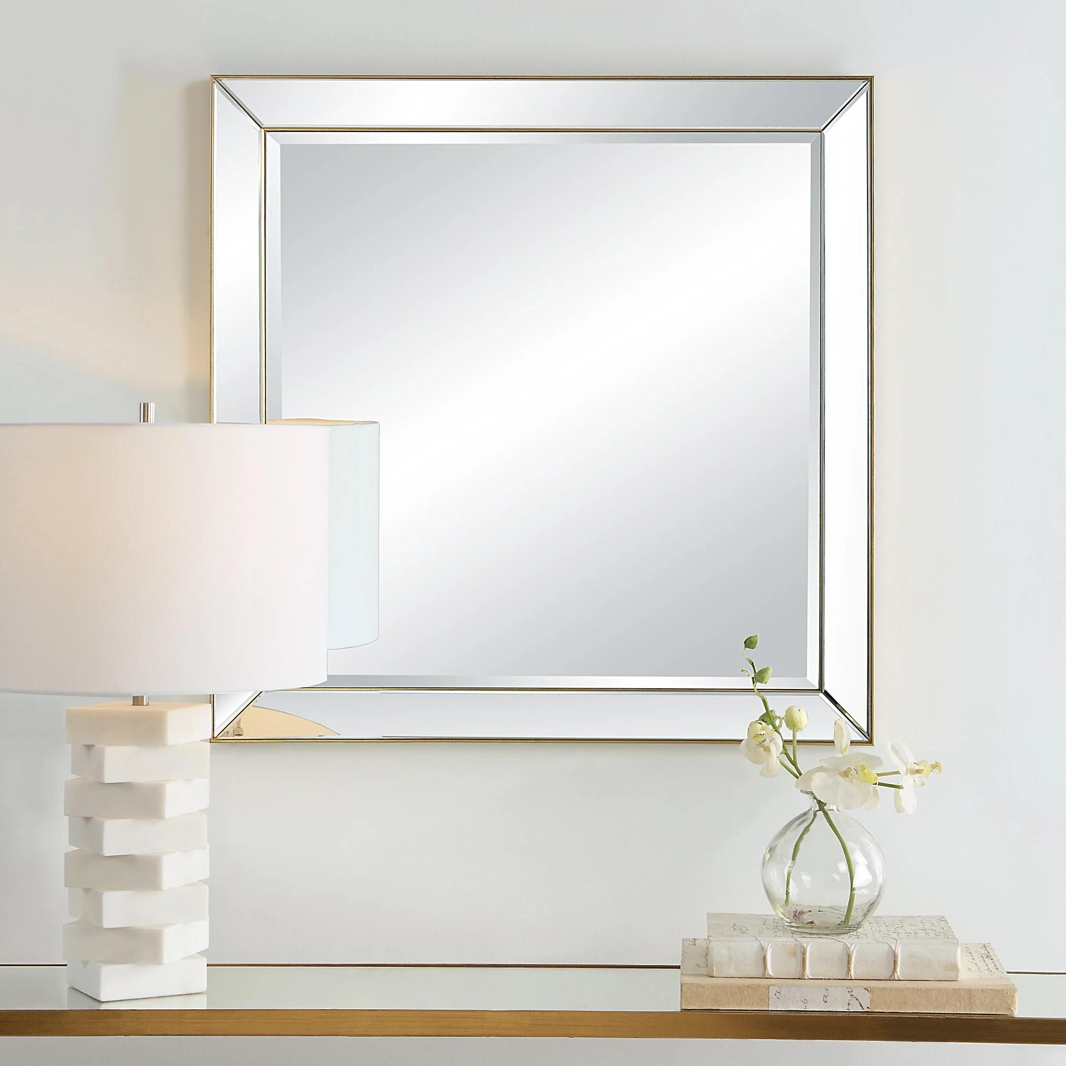Lytton Square Mirror, Gold - Image 5