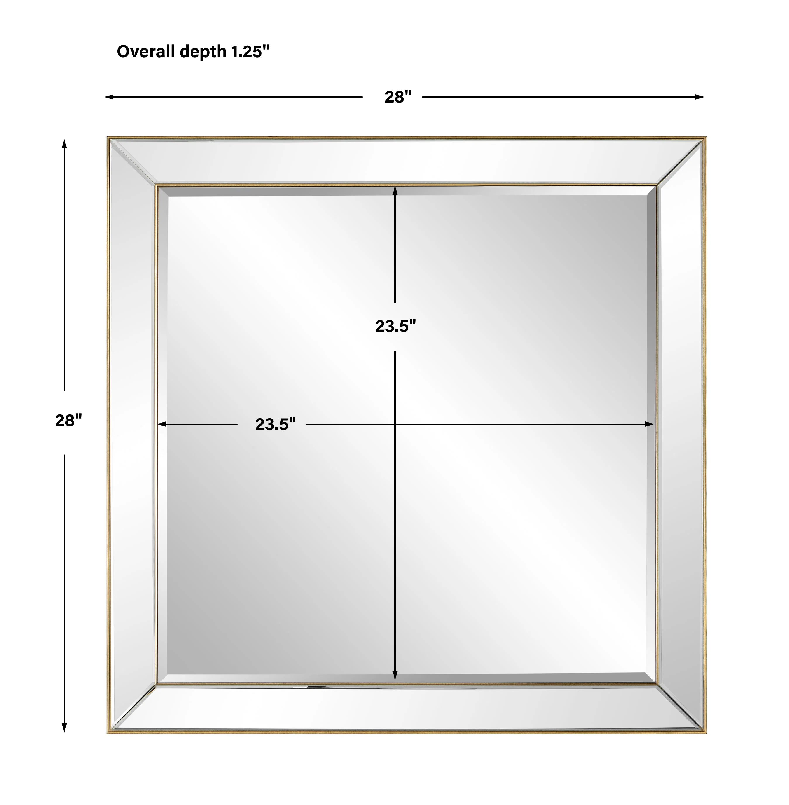 Lytton Square Mirror, Gold - Image 6