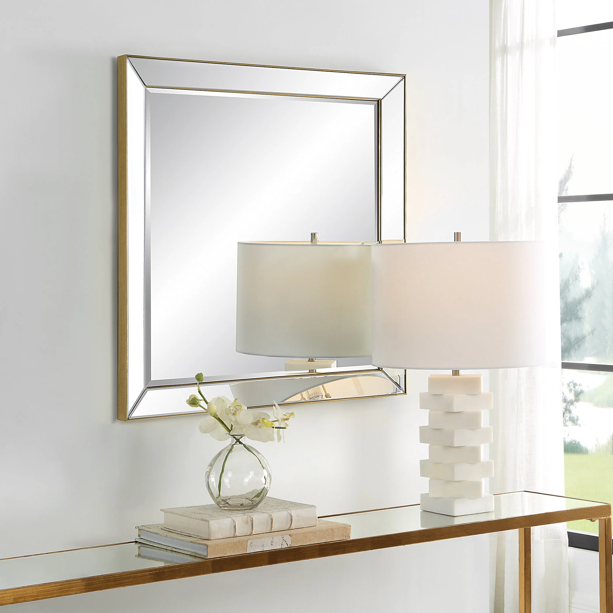 Lytton Square Mirror, Gold - Image 7