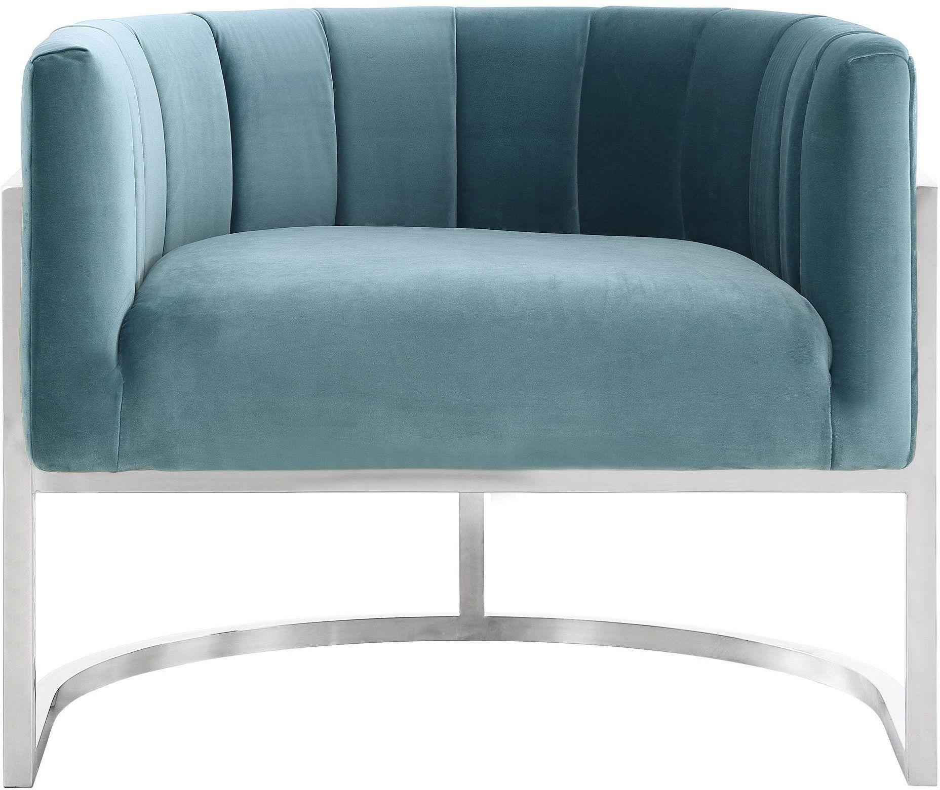 Magnolia Sea Blue Chair with Silver Base - Image 2