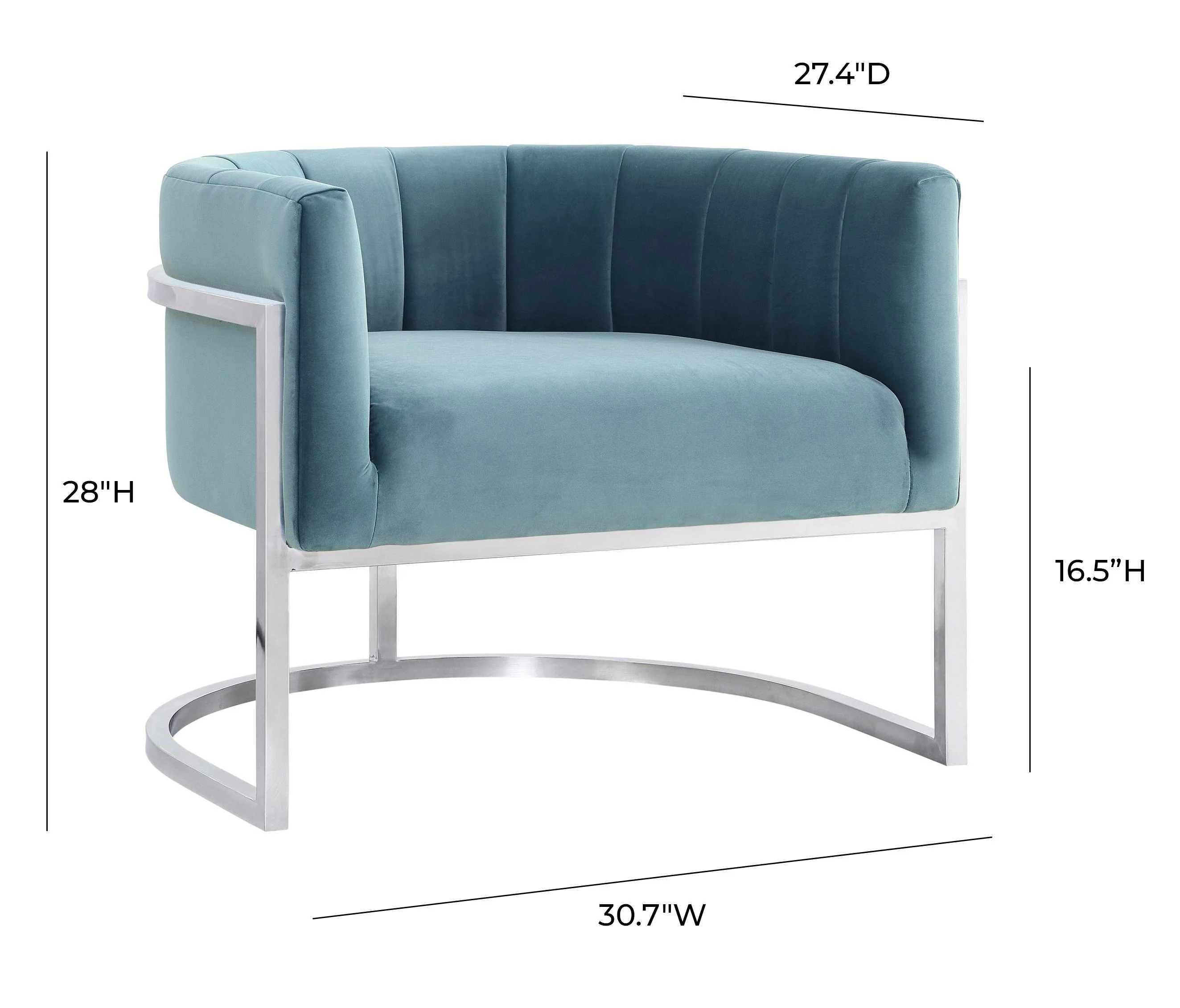 Magnolia Sea Blue Chair with Silver Base - Image 5