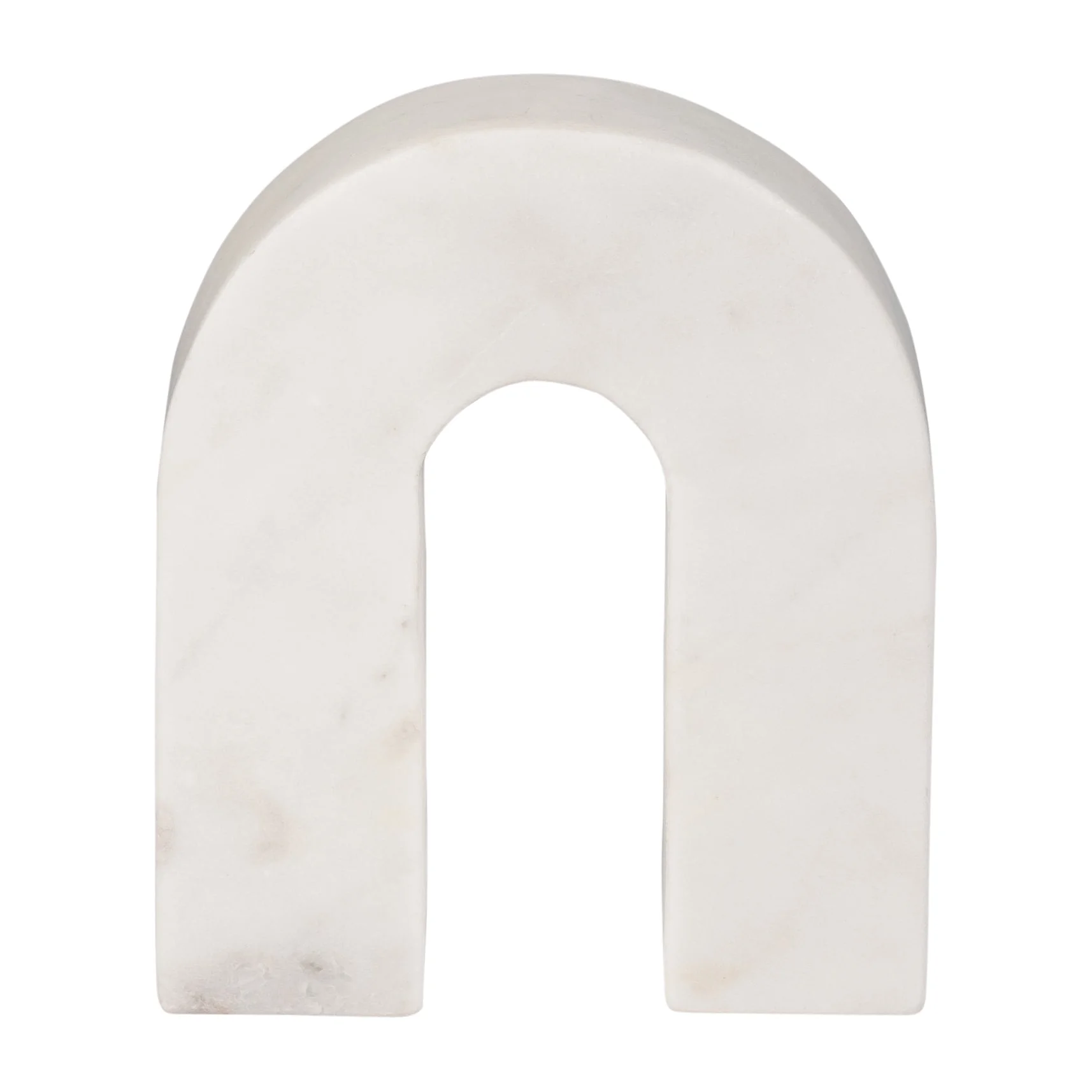 MARBLE, 6"H HORSESHOE TABLETOP DECO, WHITE