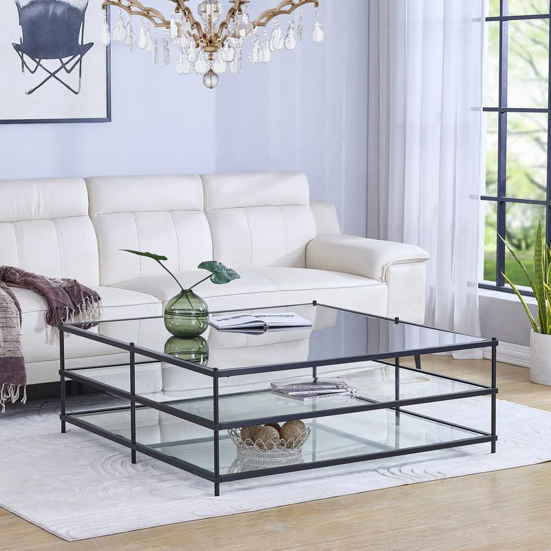 Matt Black Squared Coffee Table - Image 10