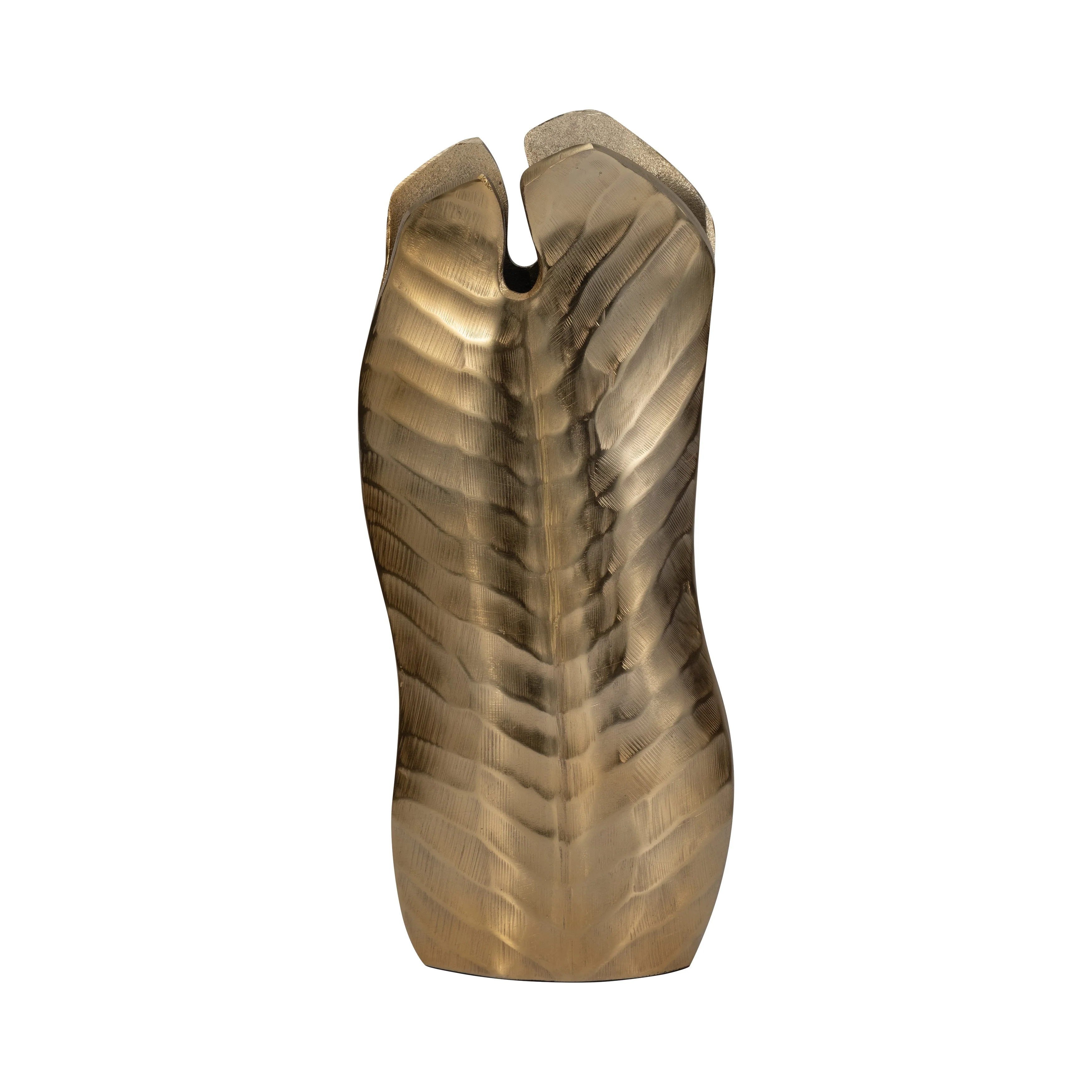 Metal, 16" Botanic Tall Leaf Vase, Gold - Image 12