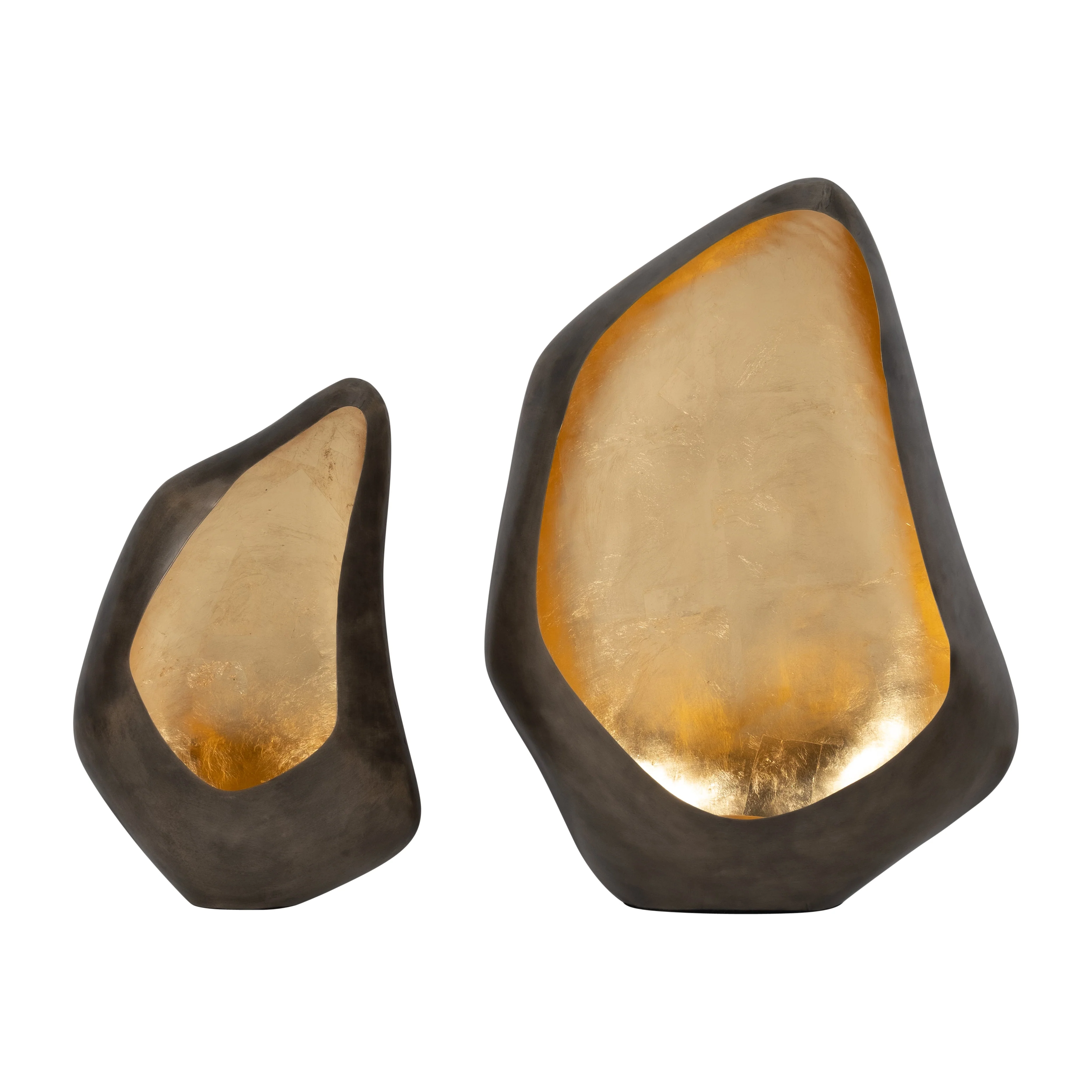 METAL, 16" LEAF FLOOR VOTIVE HOLDER, GOLD - Image 3