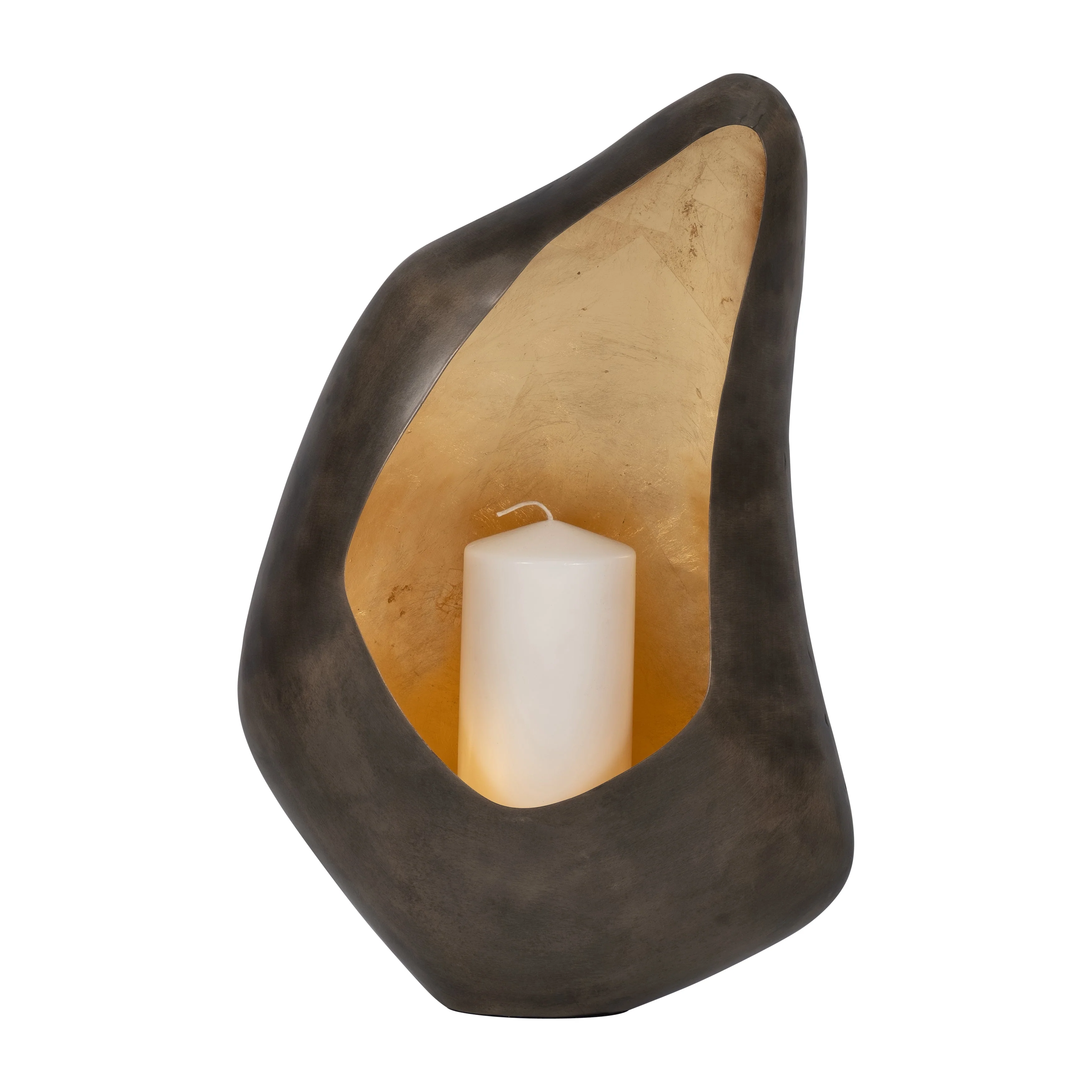 METAL, 16" LEAF FLOOR VOTIVE HOLDER, GOLD - Image 8