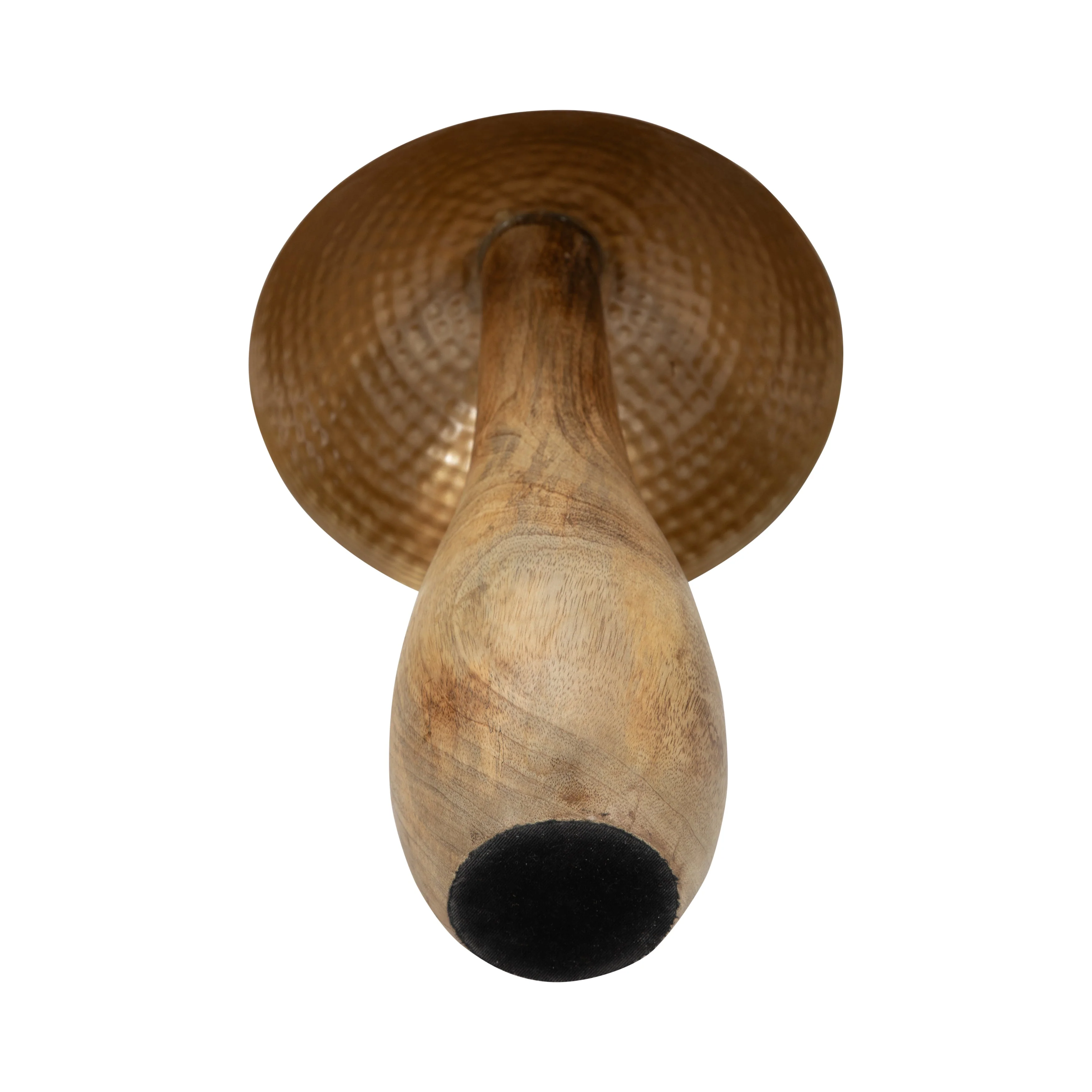 Metal, 16" Mushroom W/ Wood Base, Gold - Image 18