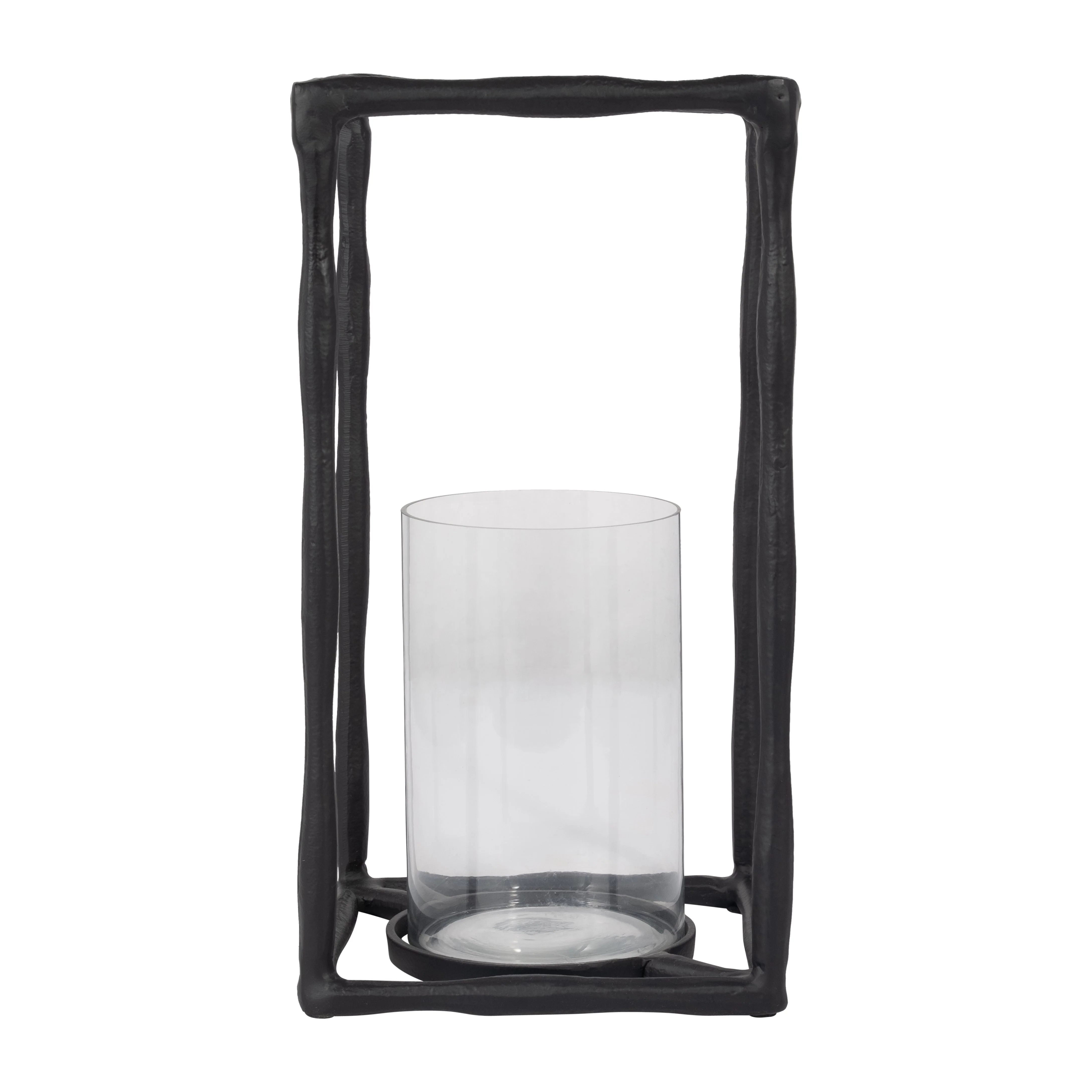 METAL, 16" OPEN SQUARE HURRICANE HOLDER, BLACK - Image 3