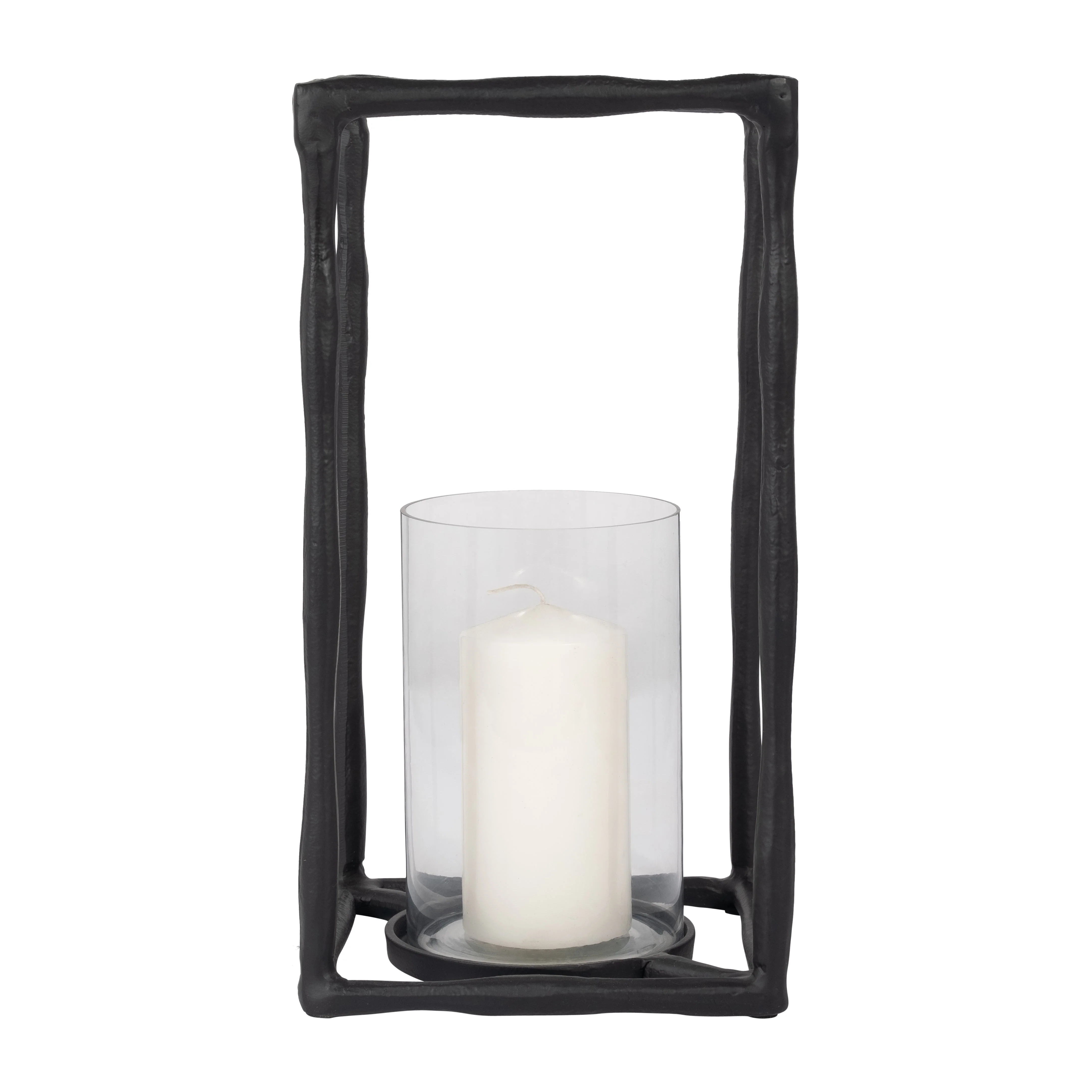 METAL, 16" OPEN SQUARE HURRICANE HOLDER, BLACK - Image 4