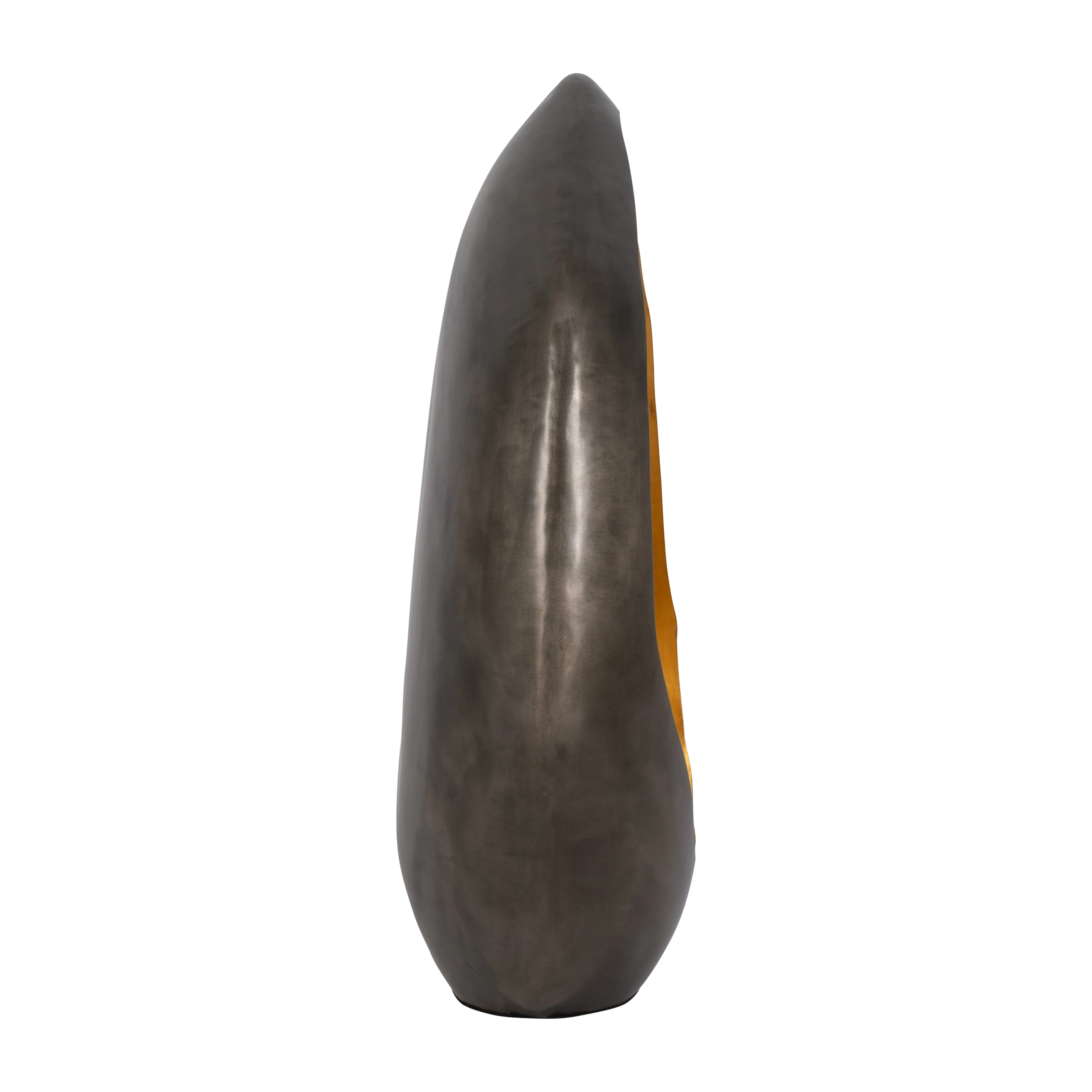 METAL, 23" LEAF FLOOR VOTIVE HOLDER, GOLD - Image 3
