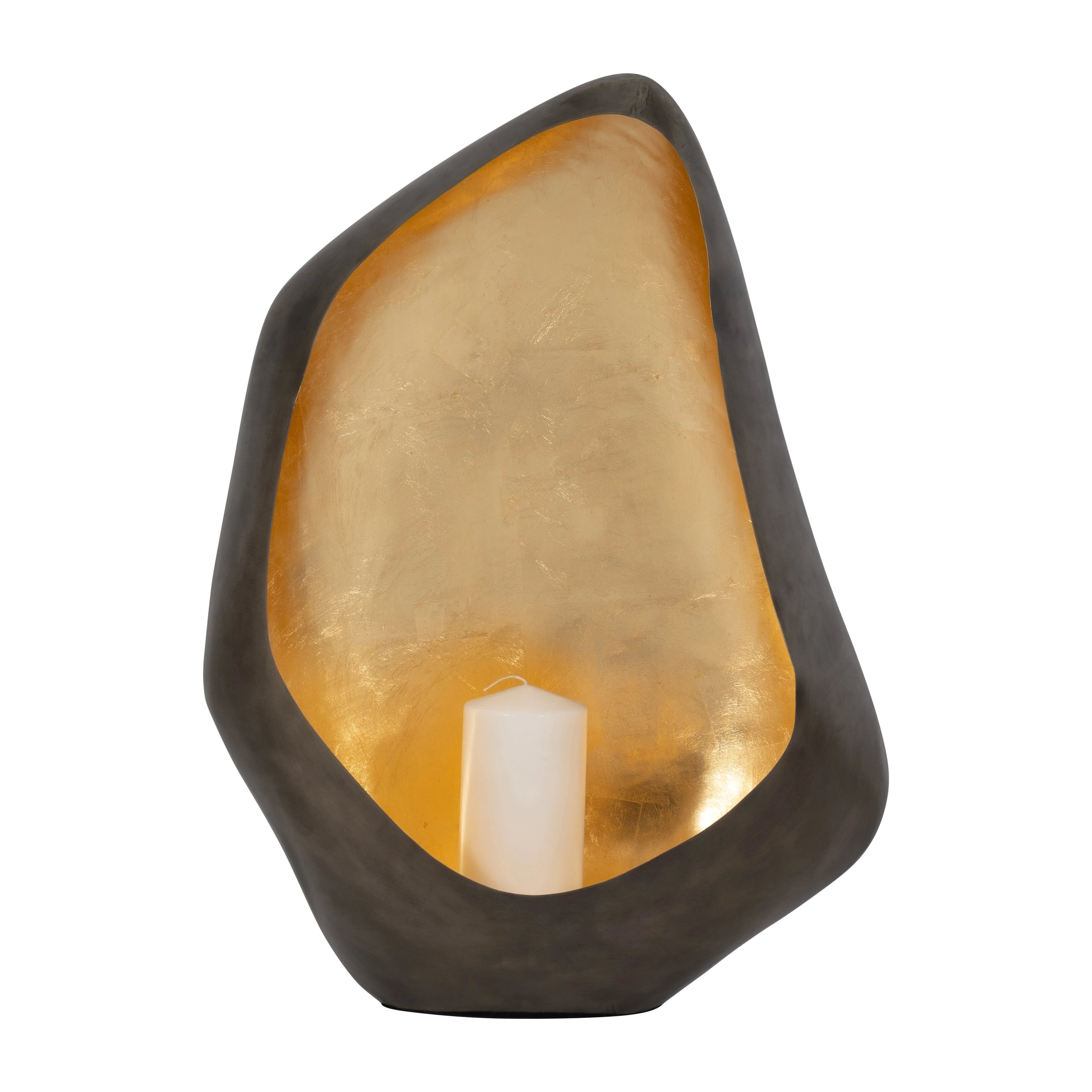 METAL, 23" LEAF FLOOR VOTIVE HOLDER, GOLD - Image 5