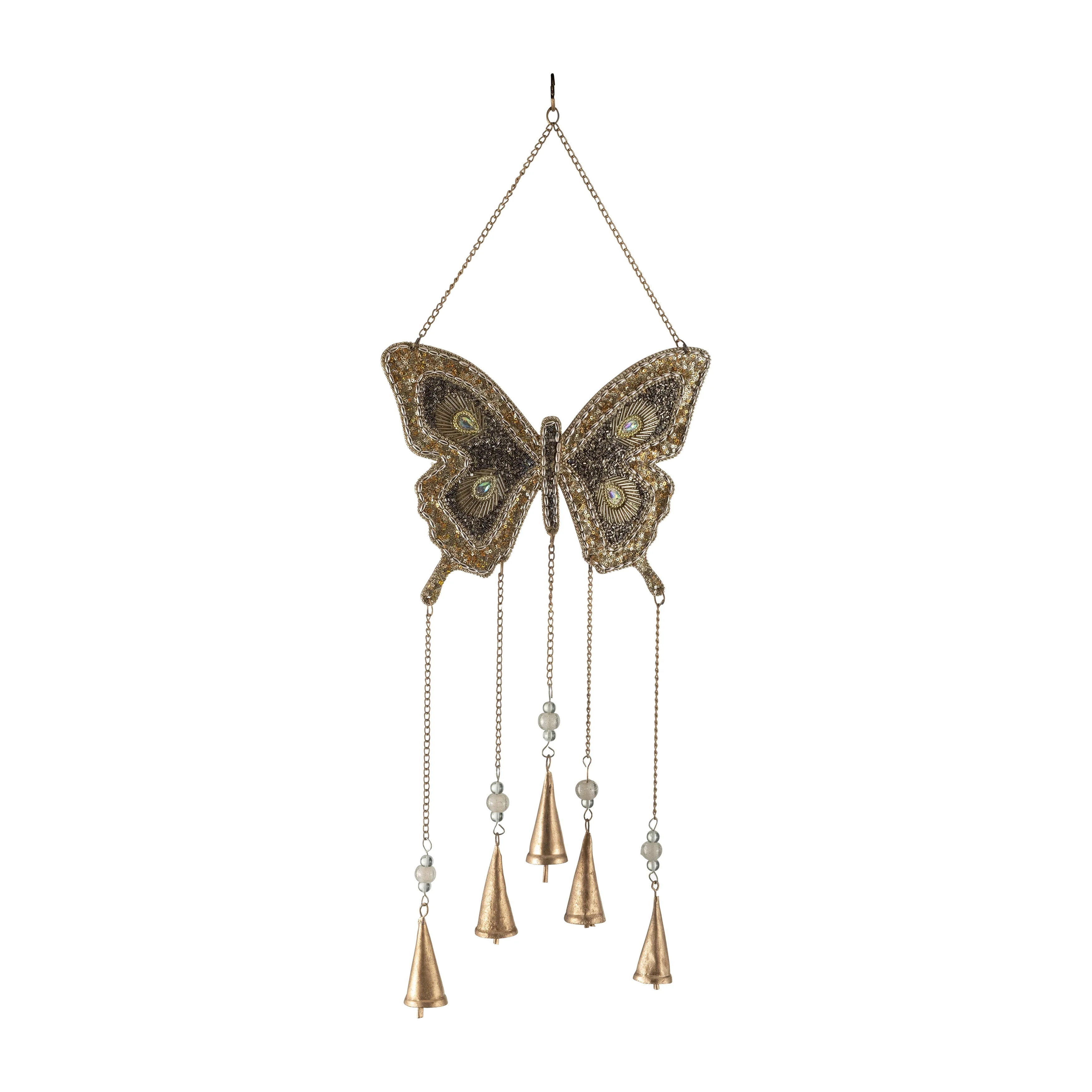 Metal, 24" Mosaic Butterfly Chime, Gold - Image 10