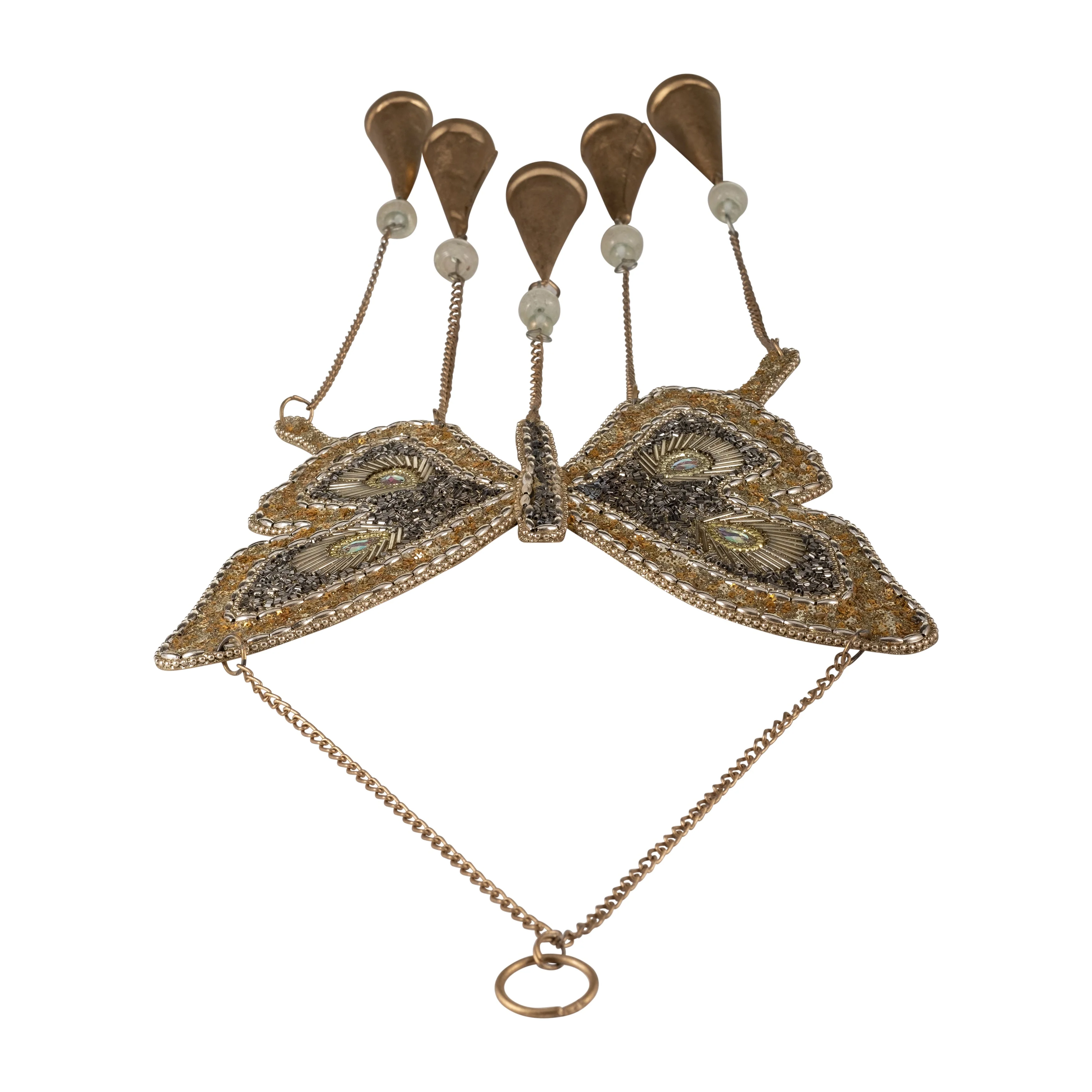 Metal, 24" Mosaic Butterfly Chime, Gold - Image 25
