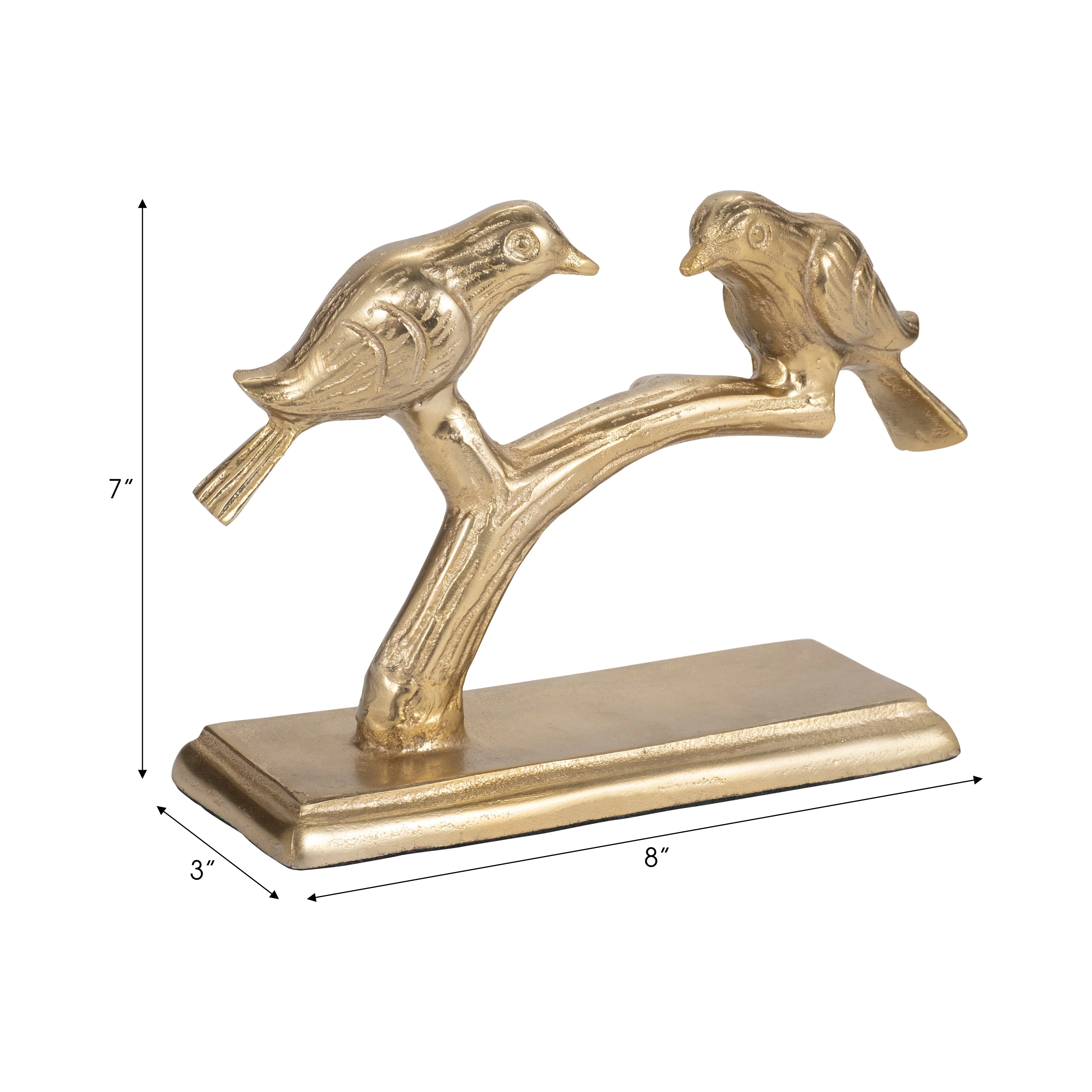 Metal, 8" Perched Birds, Gold - Image 14