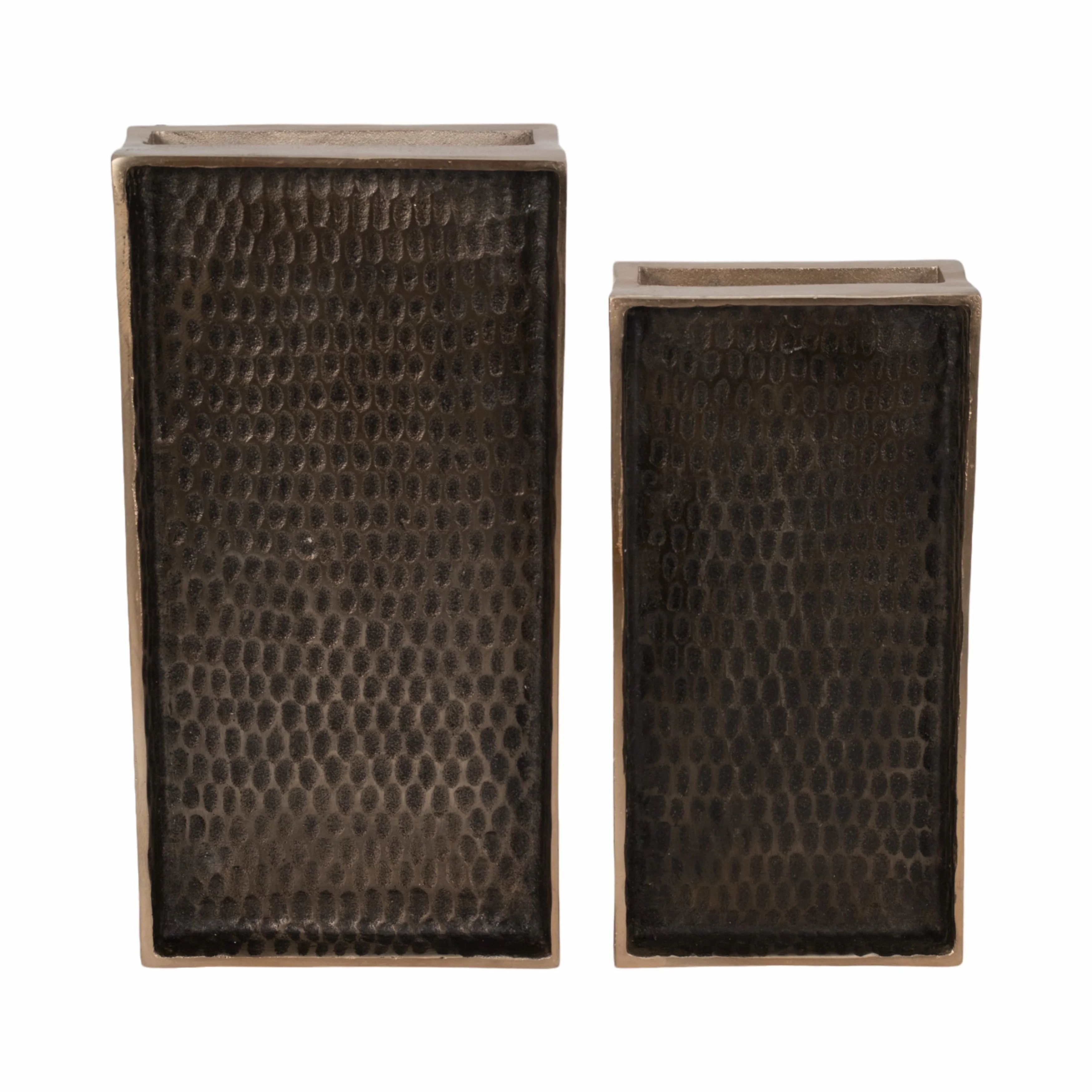 Metal, S/2 15/18" Relica Hammered Trays - Image 17