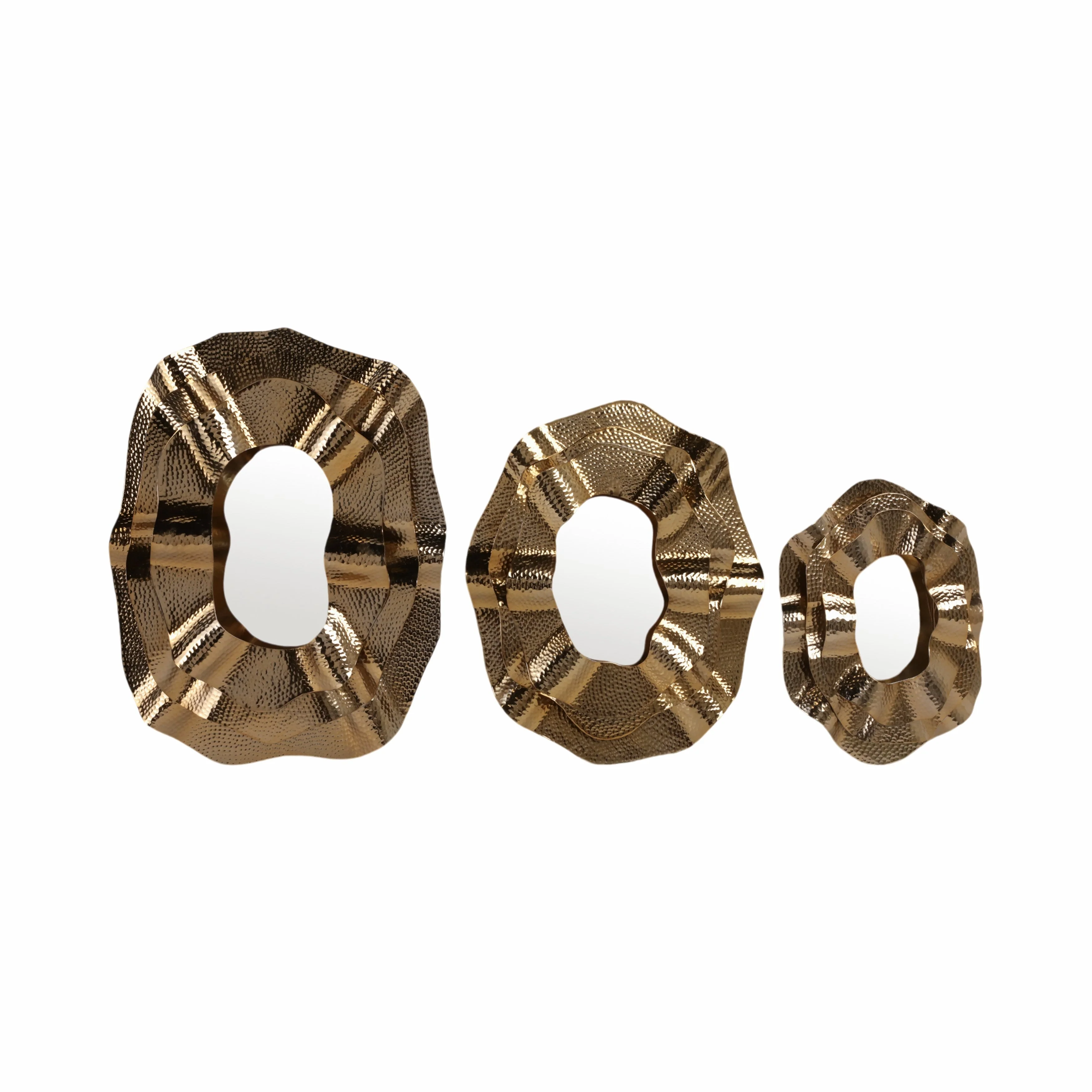 Metal, S/3 17/21/25" Sarasota Gold Mirrors - Image 4