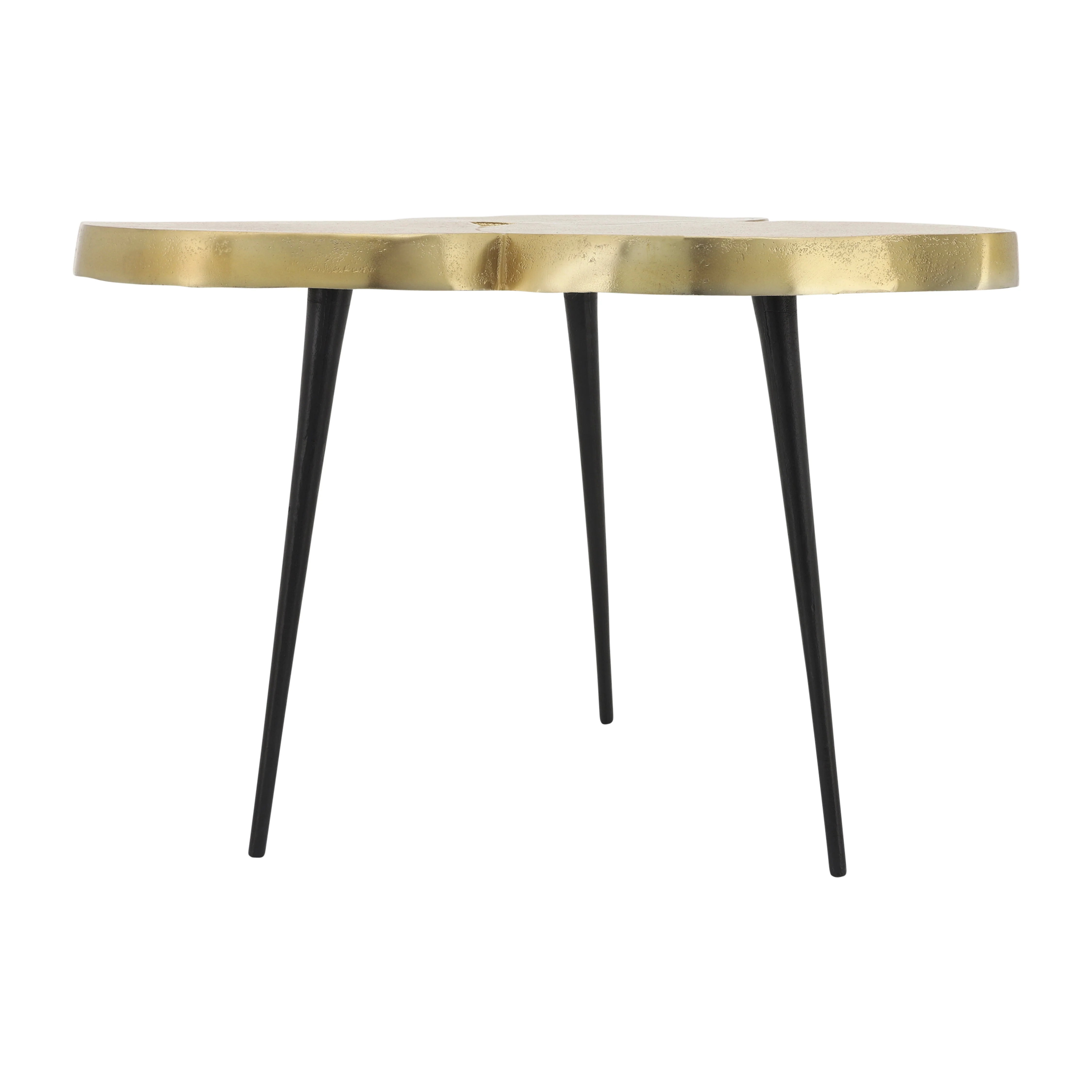 Metal, Stump Design Accent Table, Gold - Image 2