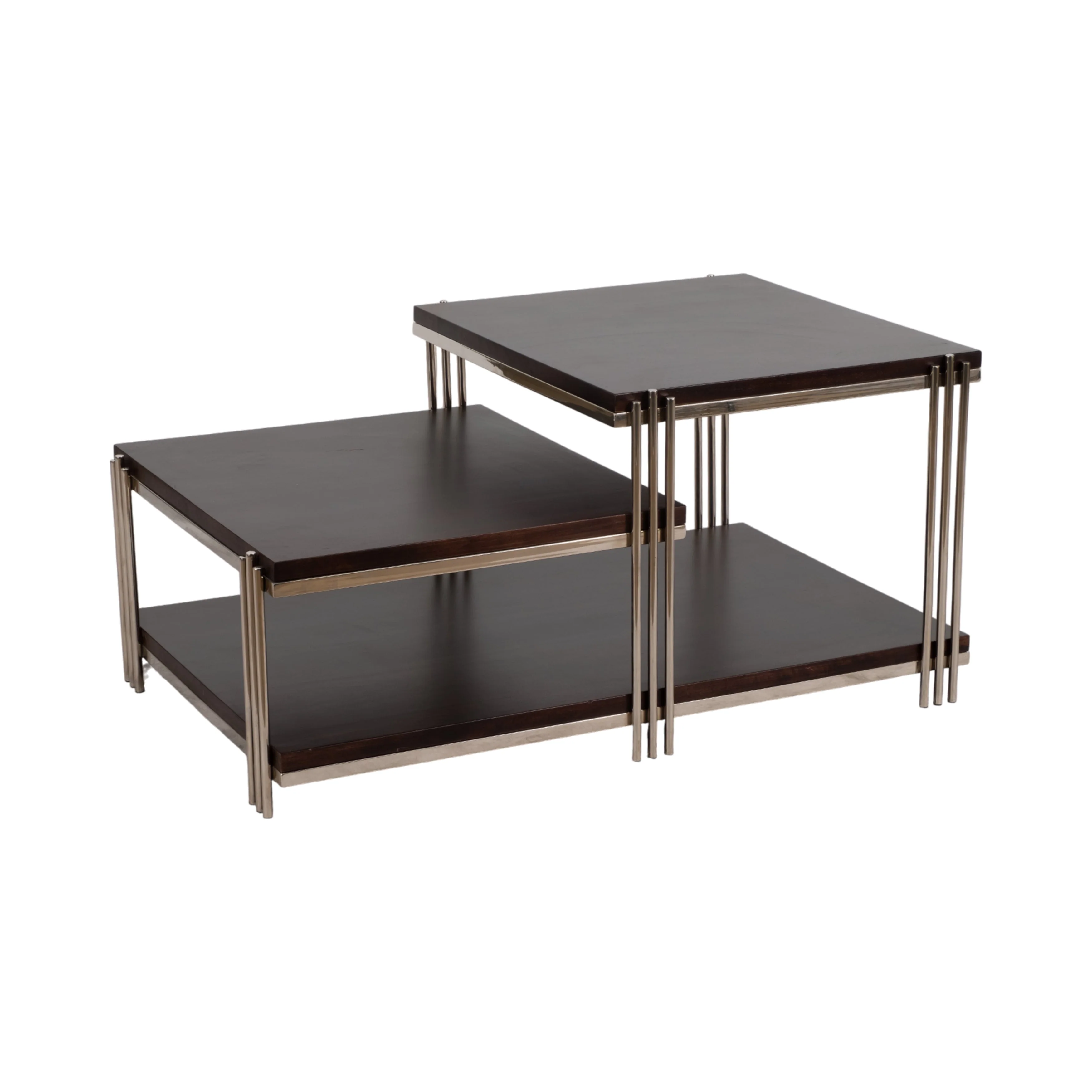 Metal/wood, 42" Three Tier Coffee Table - Image 2