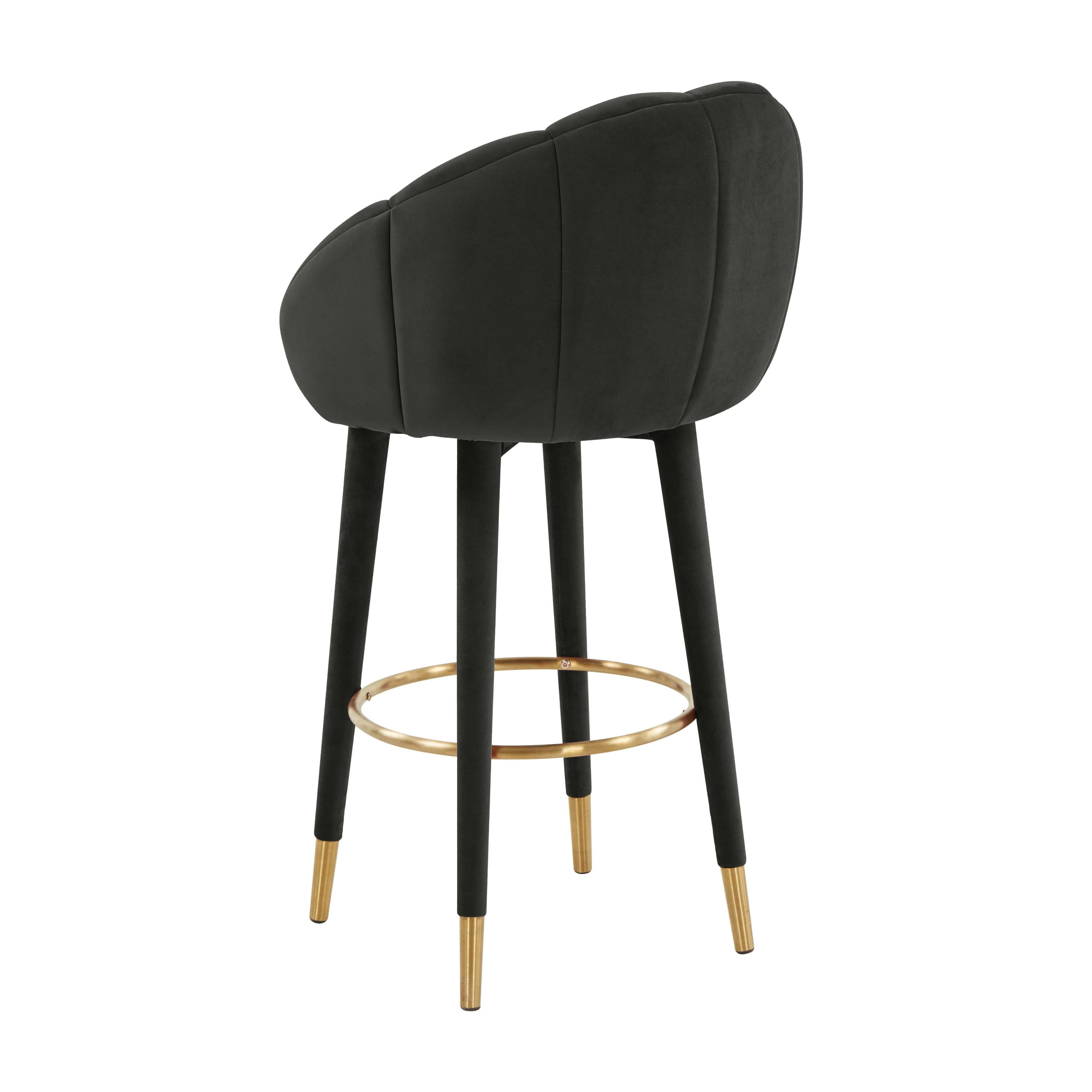 Myla Black Swivel Bar Stool - Image 6