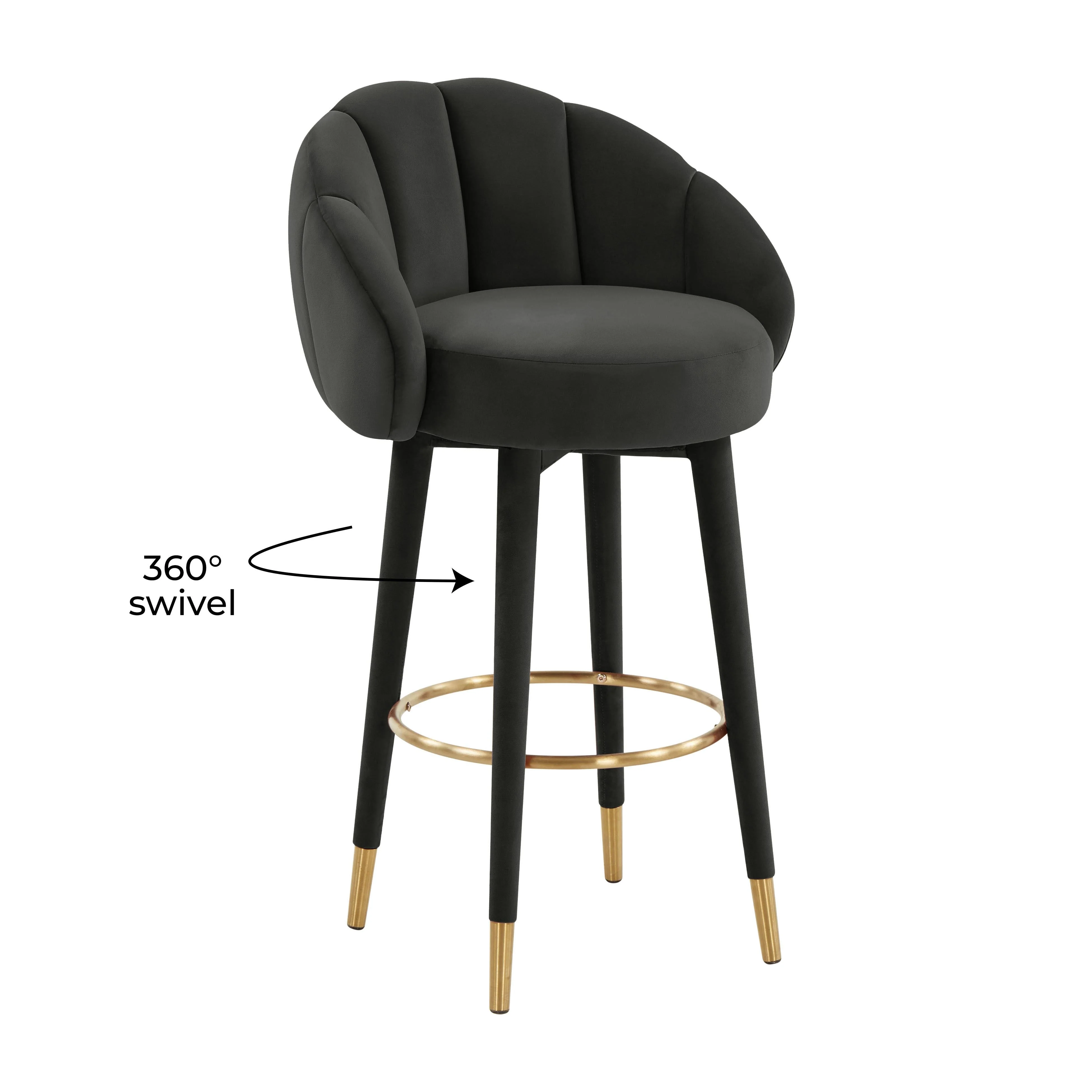 Myla Black Swivel Bar Stool - Image 9