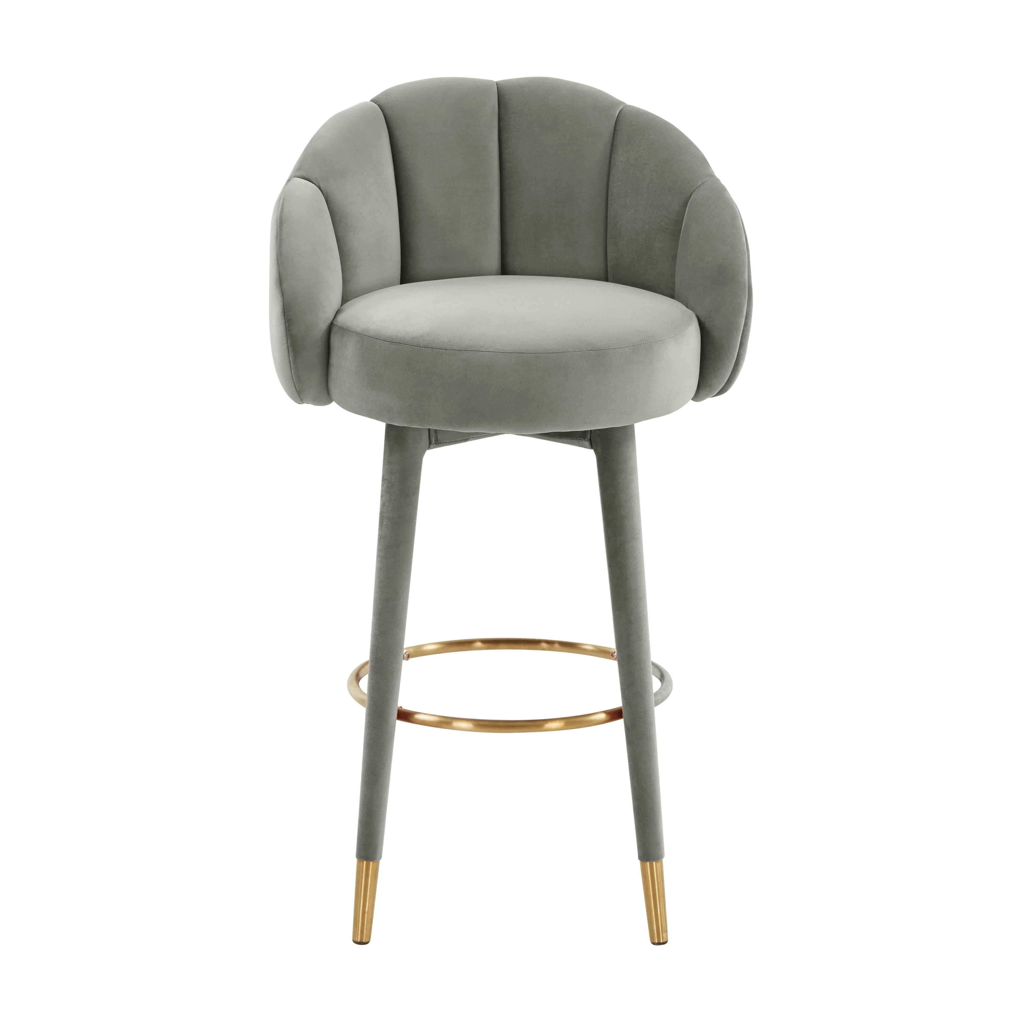 Myla Light Grey Swivel Bar Stool - Image 3