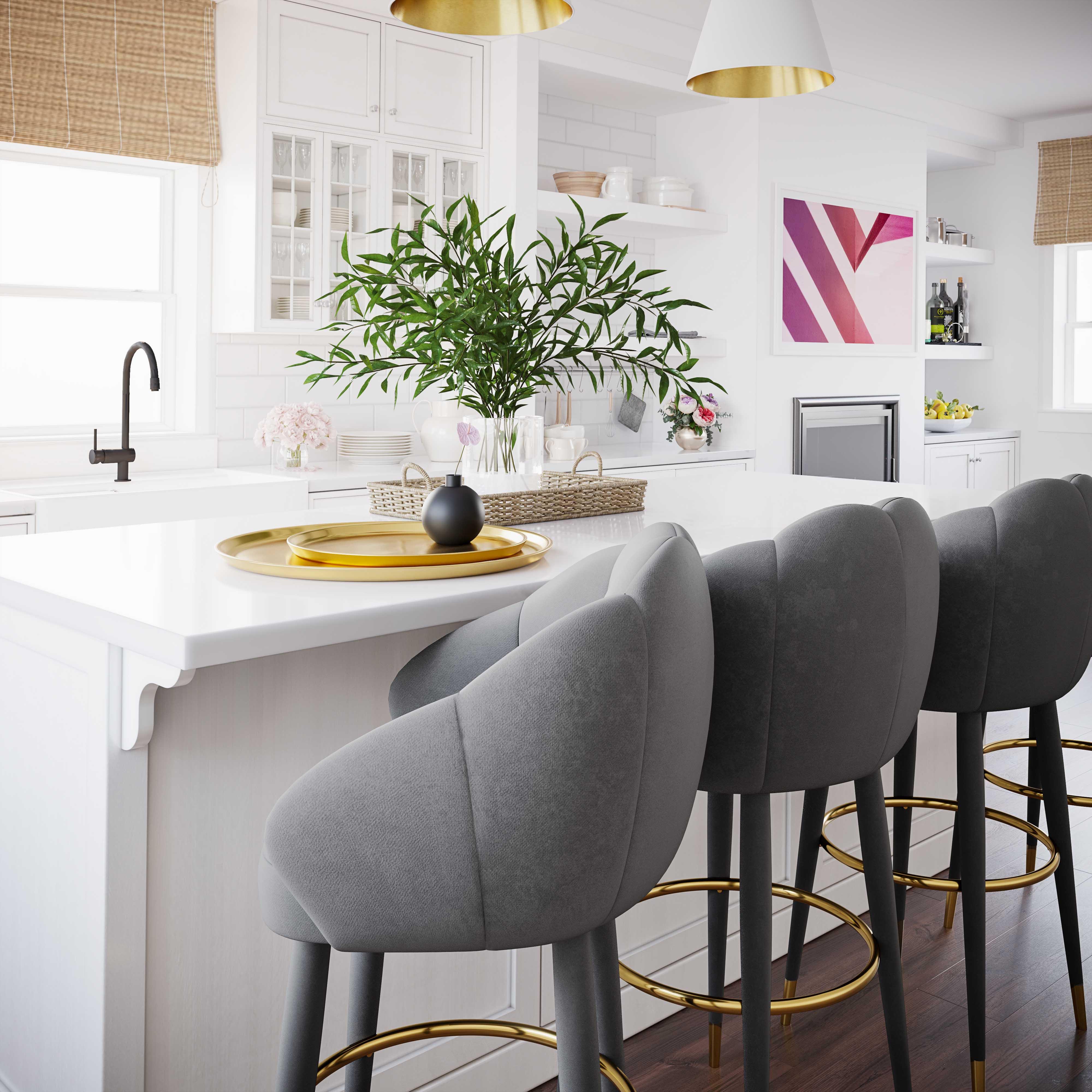 Myla Light Grey Swivel Counter Stool - Image 10