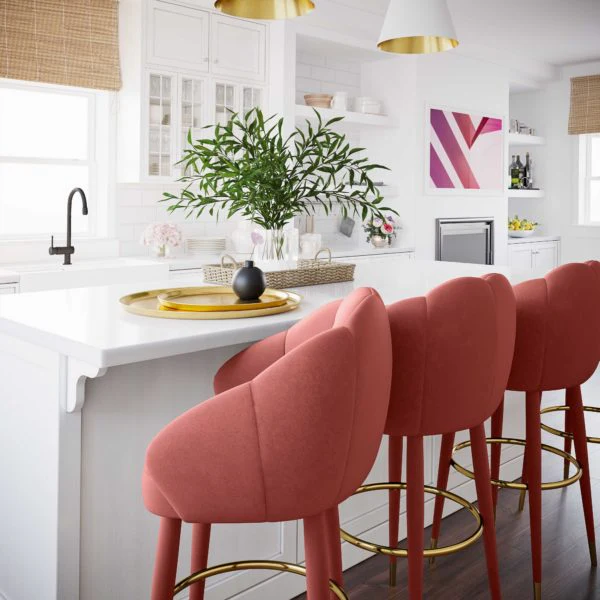 Myla Salmon Swivel Counter Stool - Image 2