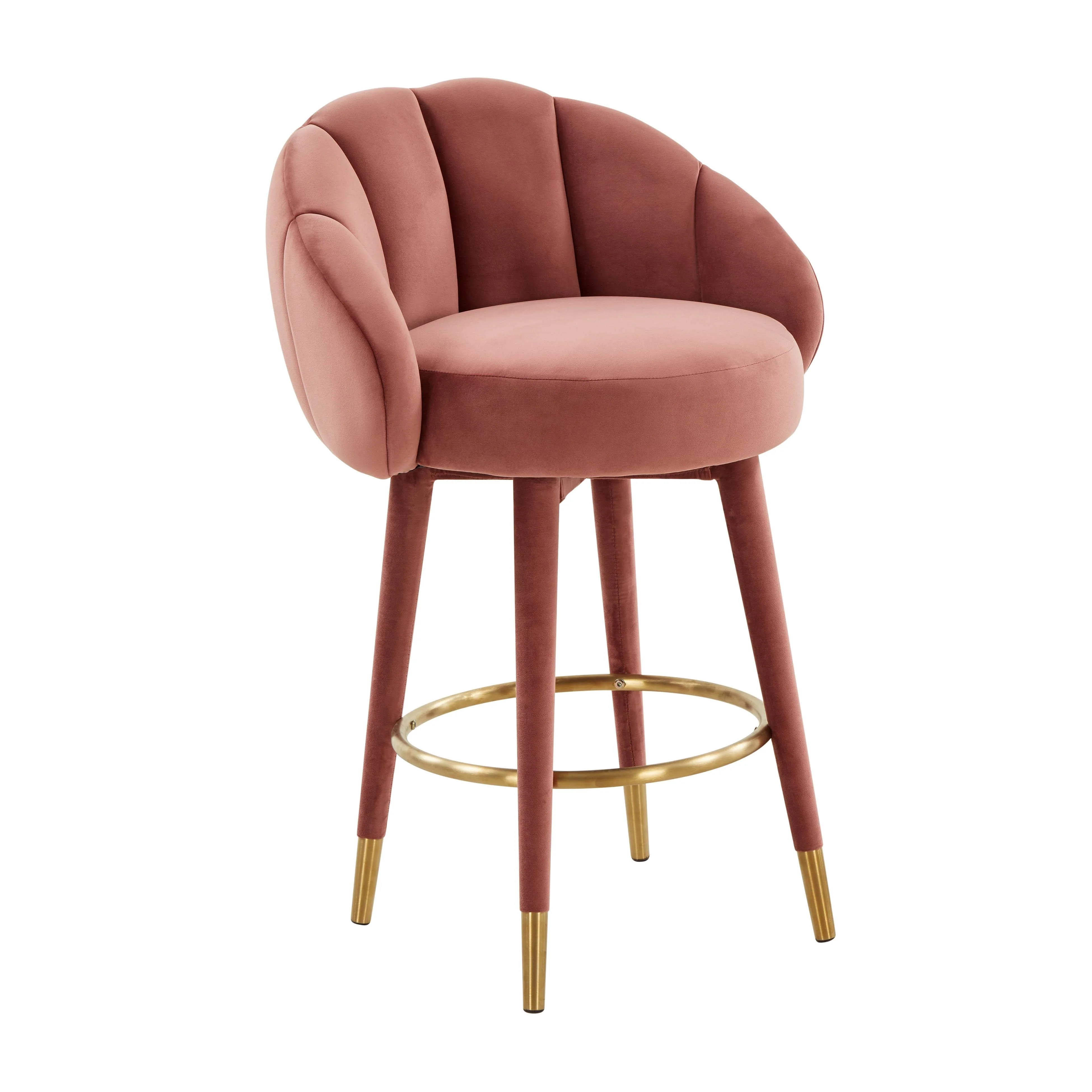 Myla Salmon Swivel Counter Stool - Image 3