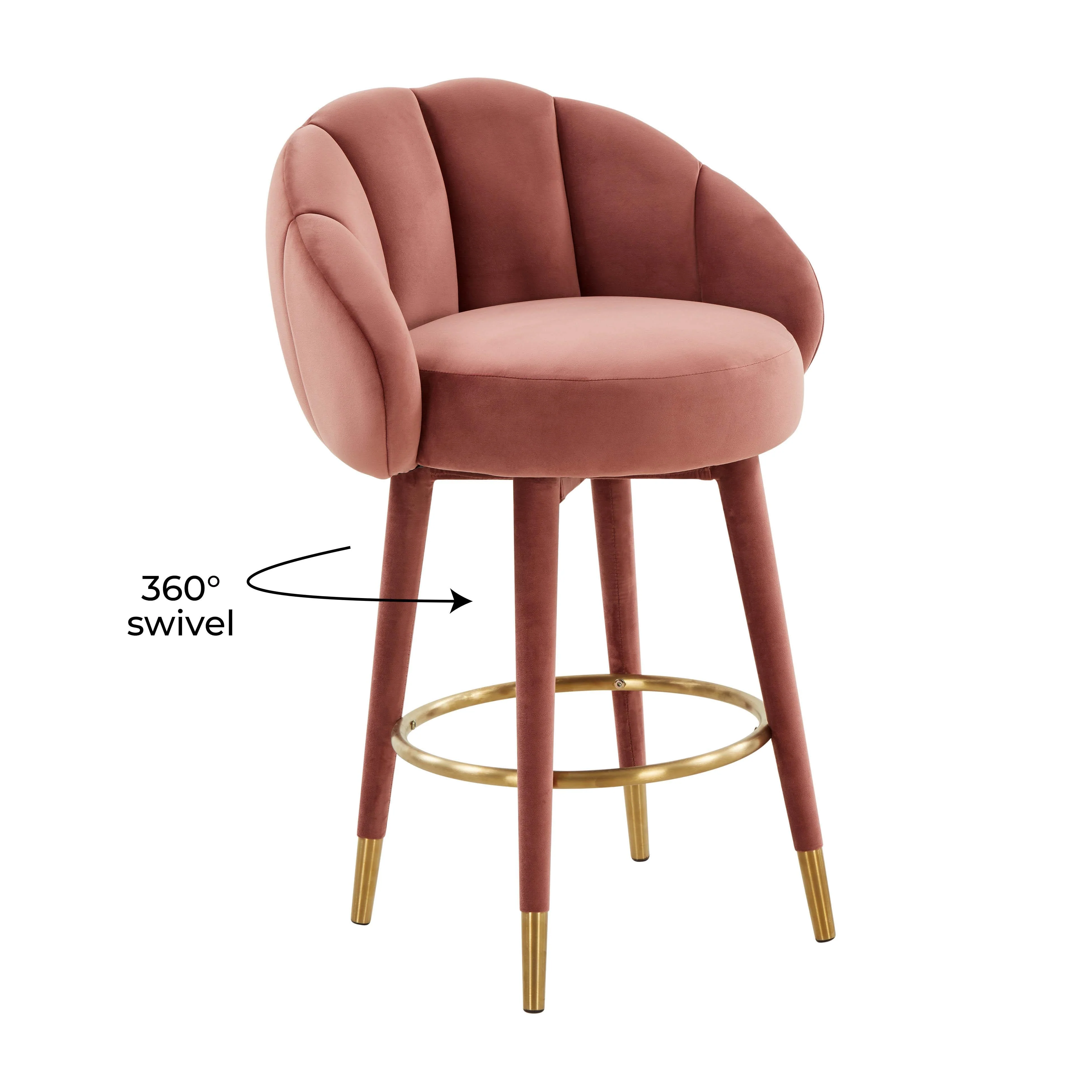 Myla Salmon Swivel Counter Stool - Image 8