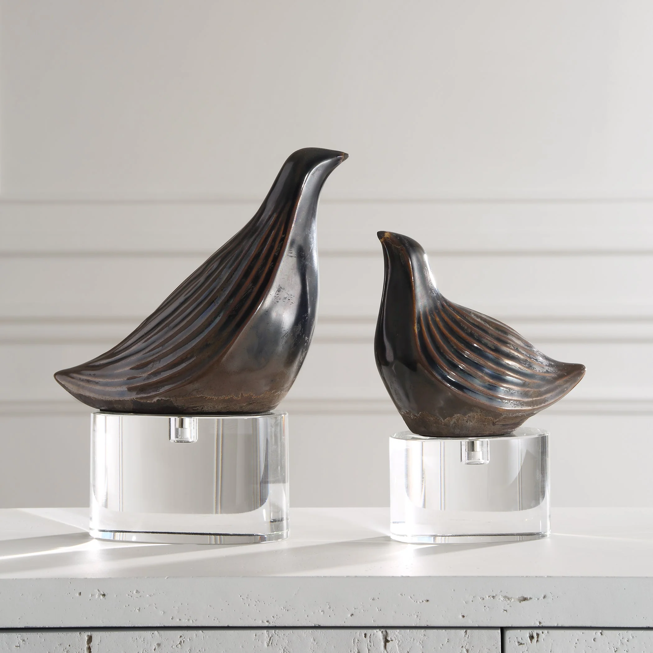 Nesting Bird Gray Sculptures, S/2 - Image 3