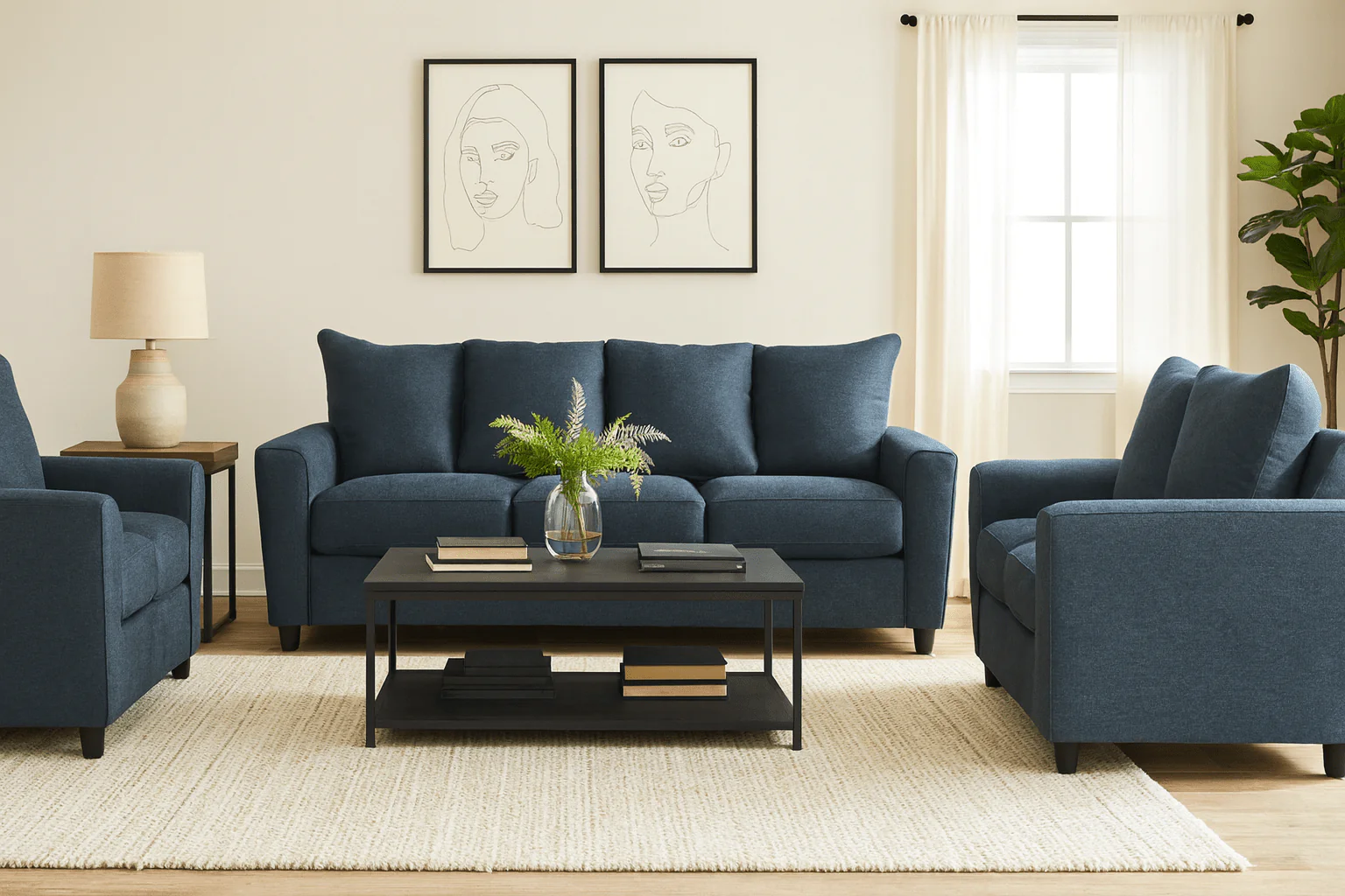 Occean eyes Sofa Set (1+2)